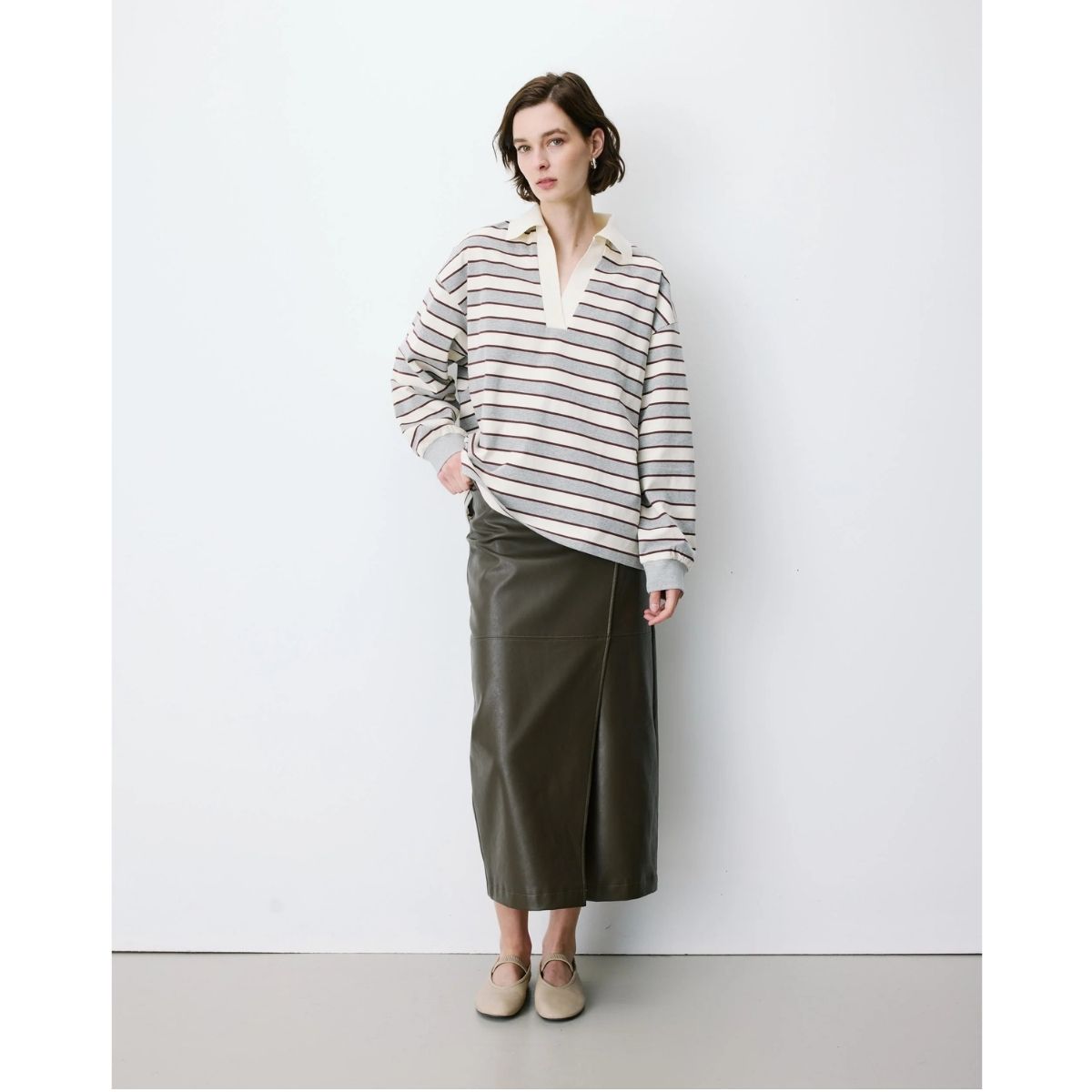 Aron Oversized Rugby Shirt — Grey Stripe - Public Mercantile
