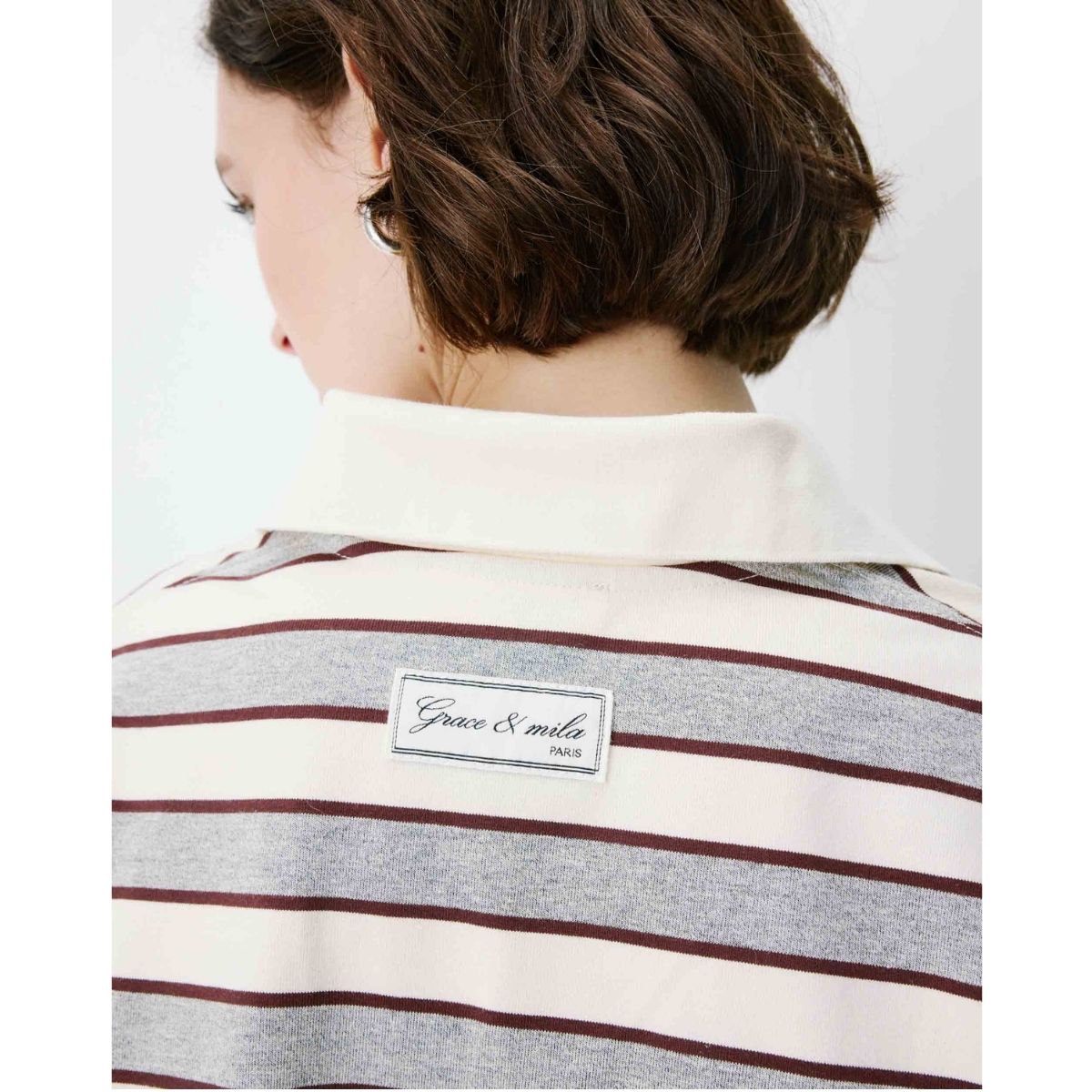 Aron Oversized Rugby Shirt — Grey Stripe - Public Mercantile