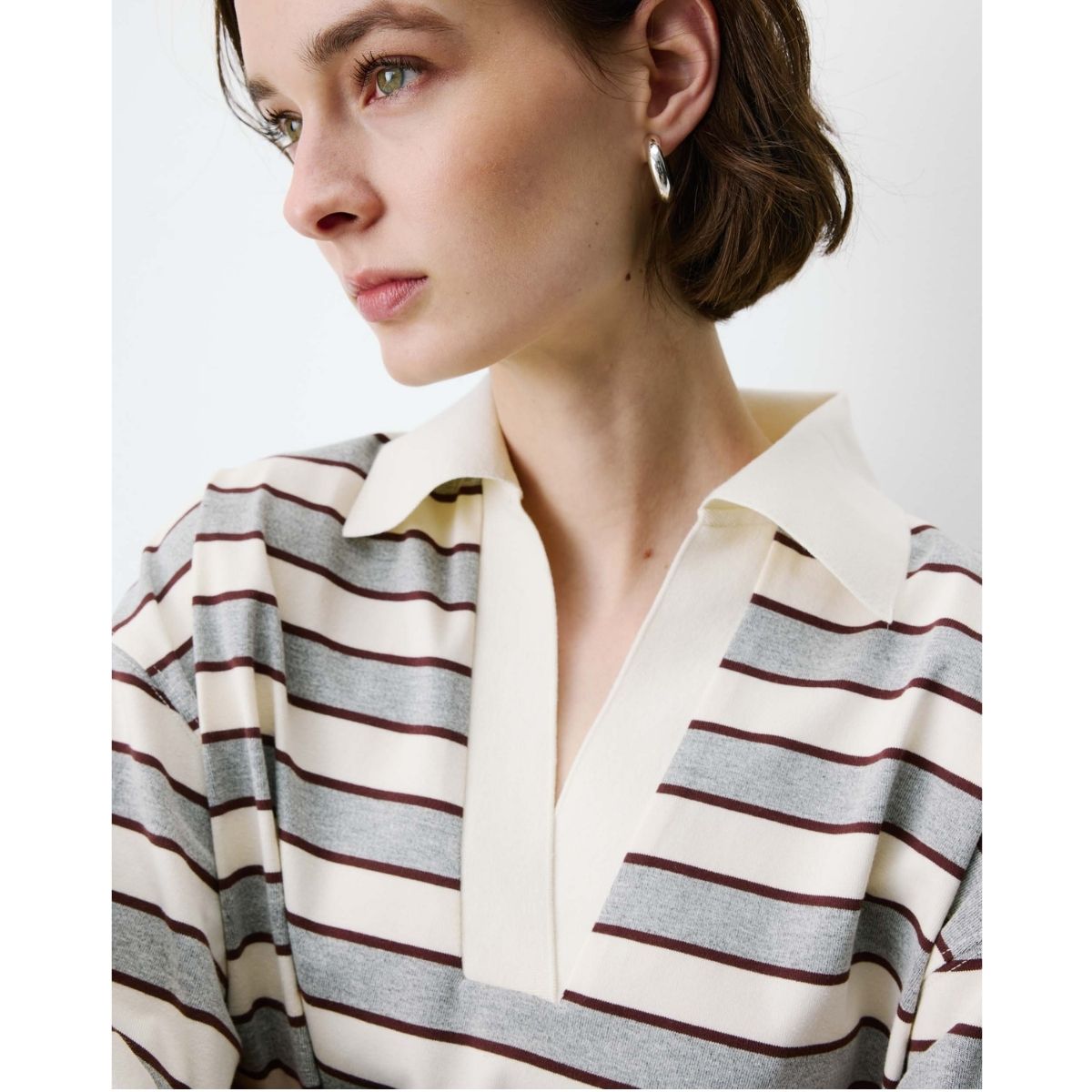 Aron Oversized Rugby Shirt — Grey Stripe - Public Mercantile