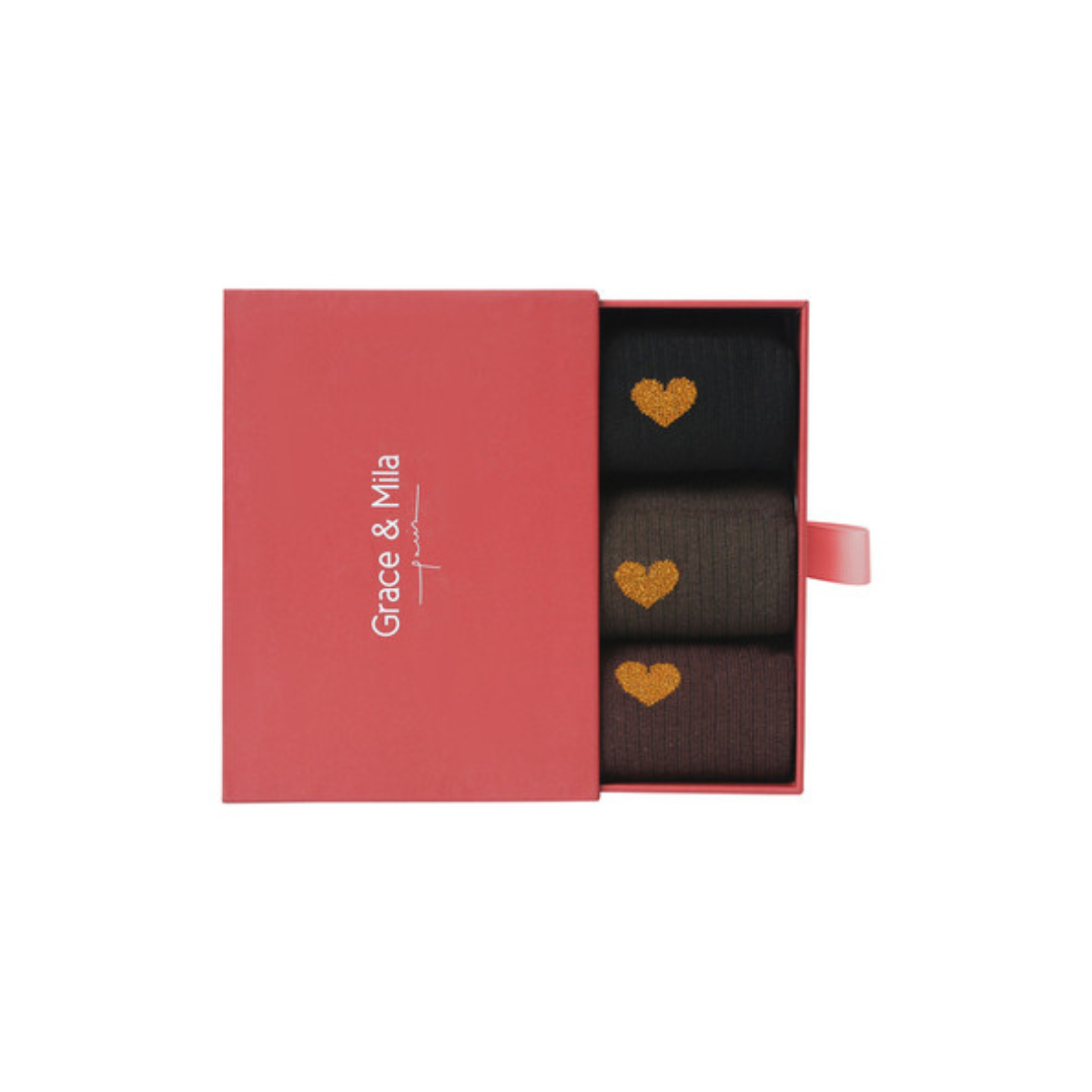 Grace & Mila Paris Nestia Heart Socks — Boxed Set of 3 - Public Mercantile
