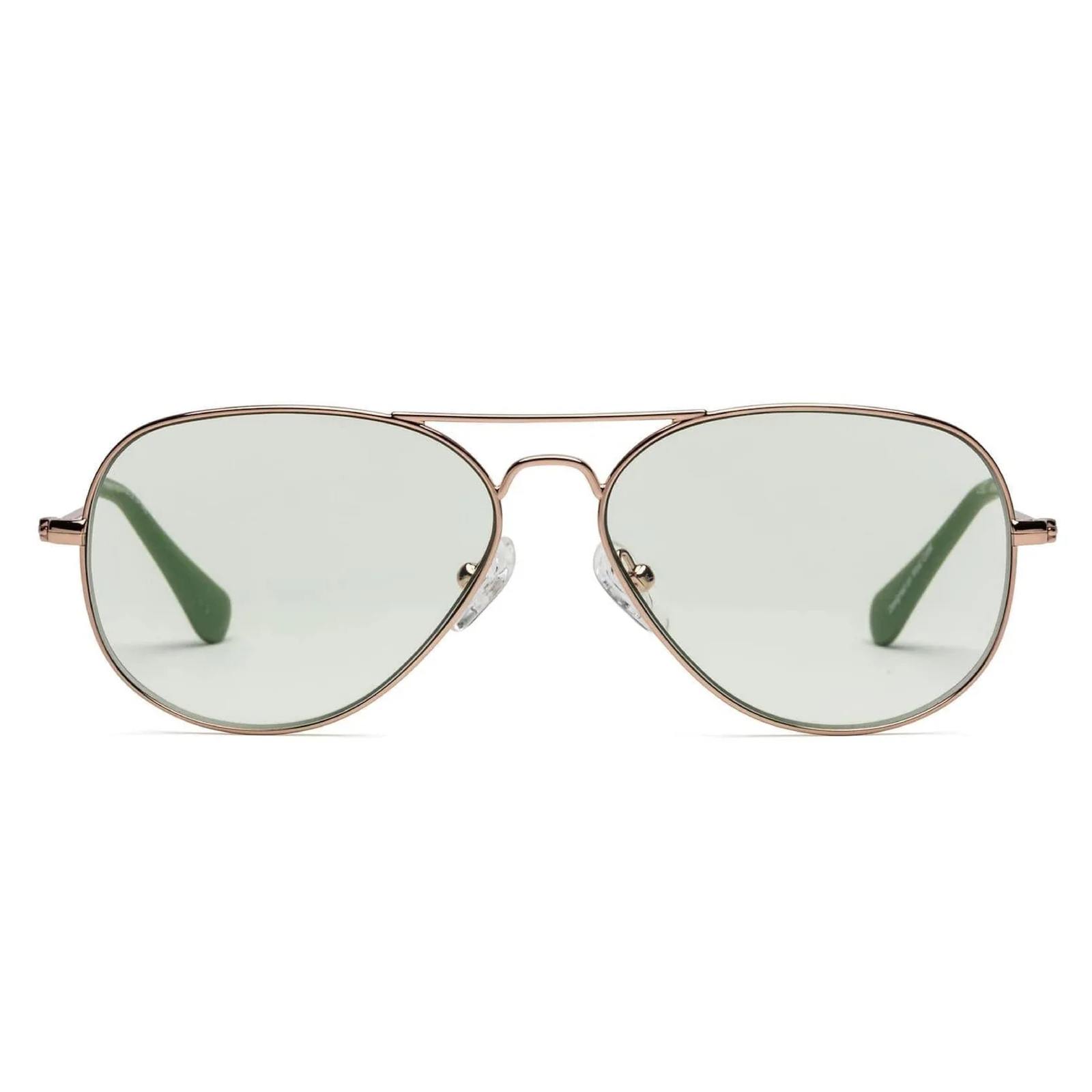 Caddis Mabuhay Reading Glasses - Polished Rose Gold/Green Lens - Public Mercantile