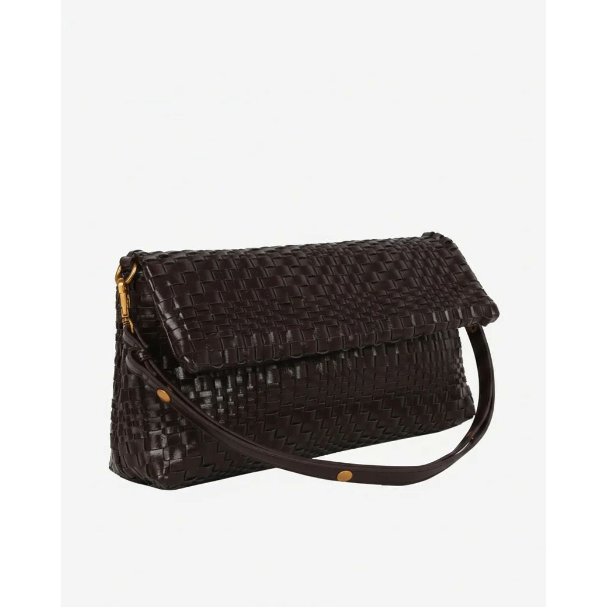 HVISK Arlene Braided Foldover Bag — Brown Umber - Public Mercantile