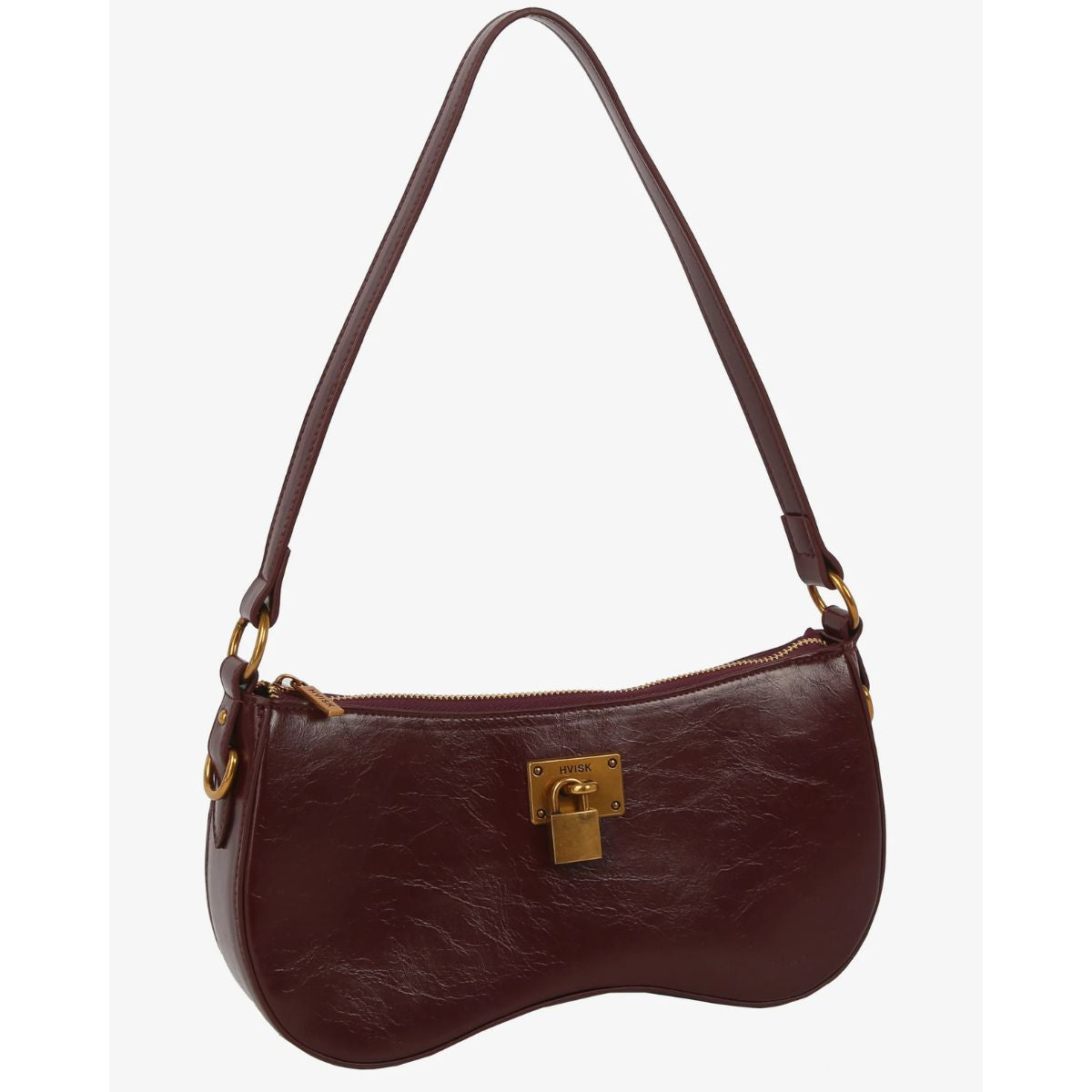 HVISK Basel Raw Padlock Bag — Deep Burgundy - Public Mercantile