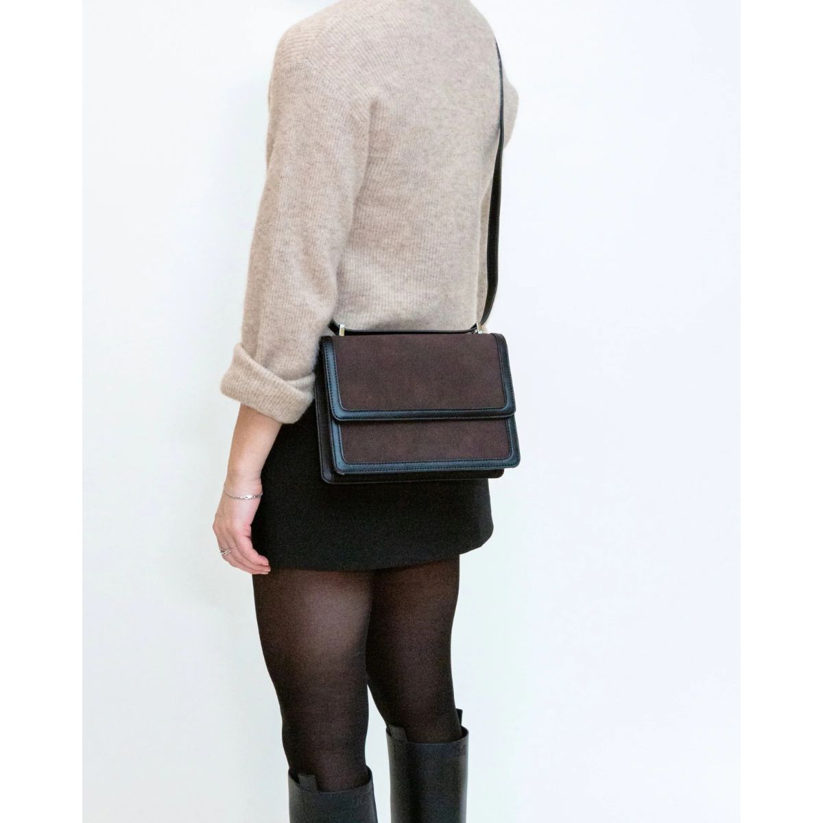 HVISK Callie Brushed Crossbody Bag — Brown Umber - Public Mercantile