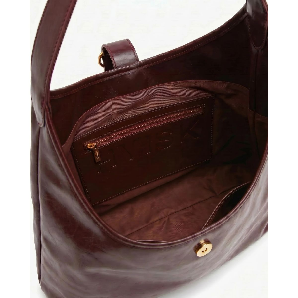 HVISK Lola Raw Hardware Bag — Deep Burgundy - Public Mercantile