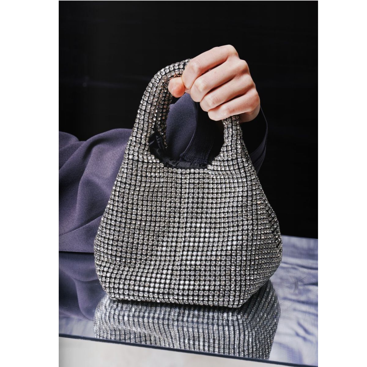 HVISK Merry Rhinestone Bag — Silver - Public Mercantile