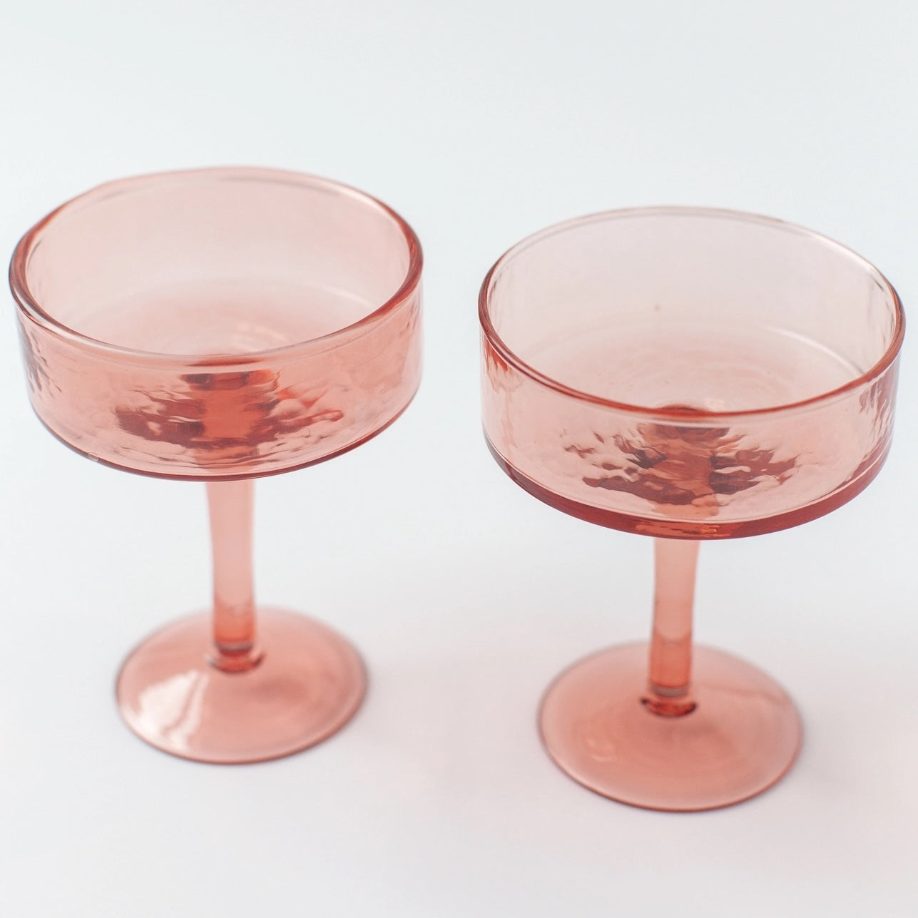 Handblown Hammered Coupe Cocktail Glass