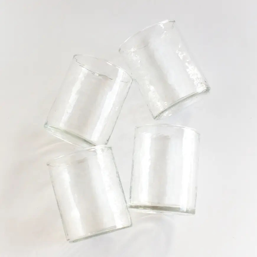 Handblown Hammered Drinking Glass