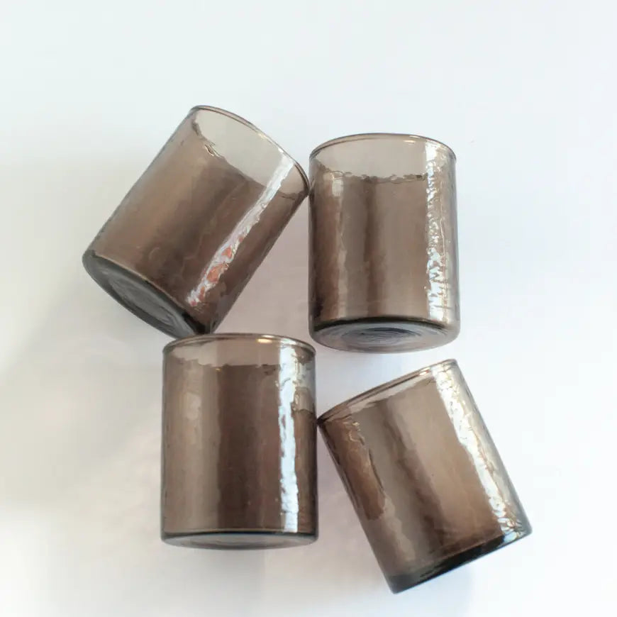 Handblown Hammered Drinking Glass