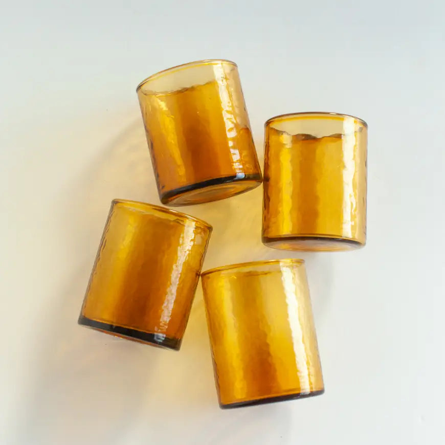 Handblown Hammered Drinking Glass