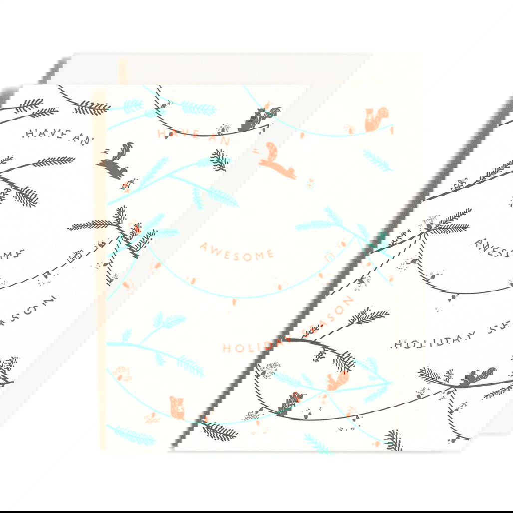 Holiday Squirrels Letterpress Card - Public Mercantile