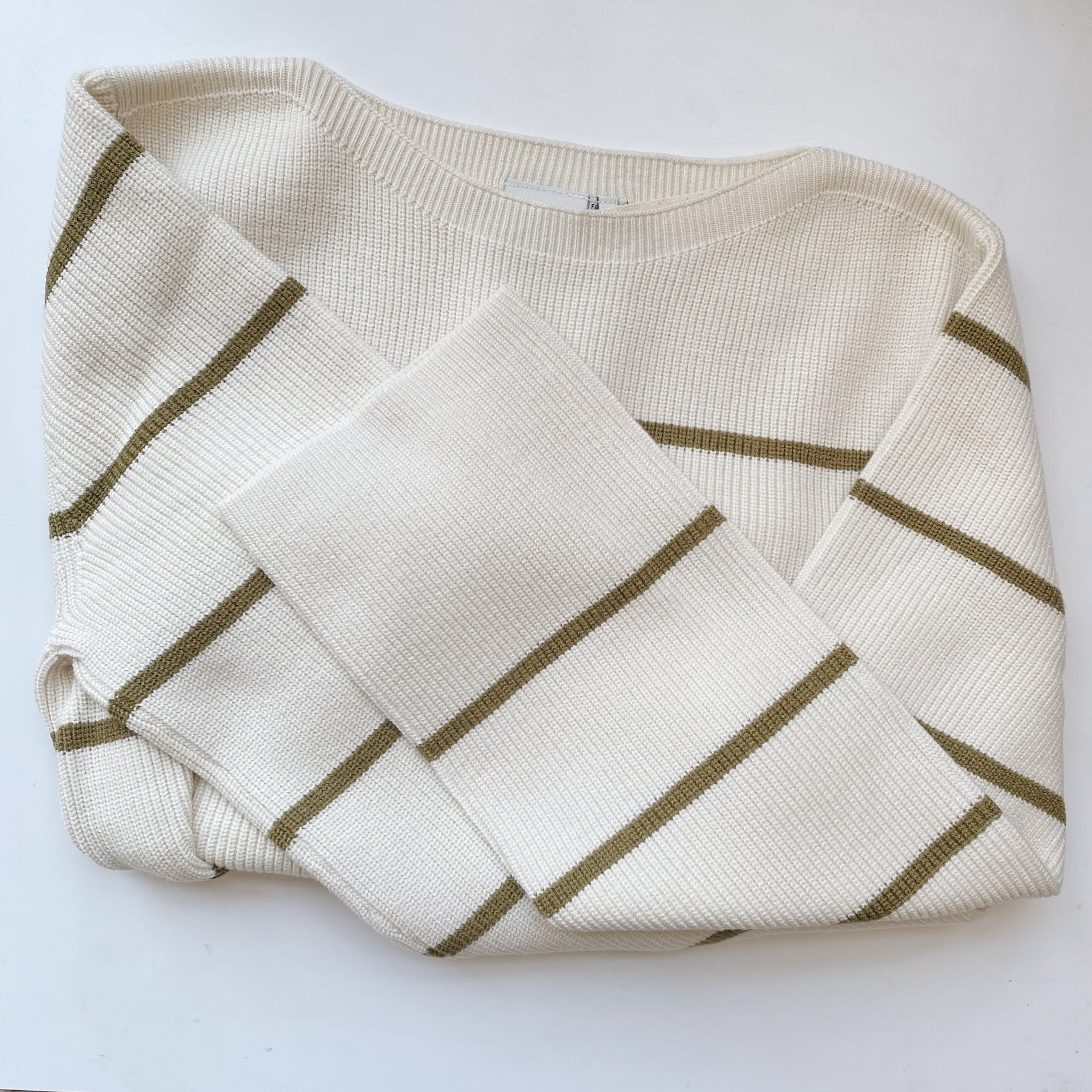 ICHI Copenhagen Boston Sweater — Almond Milk/Lizard Stripe