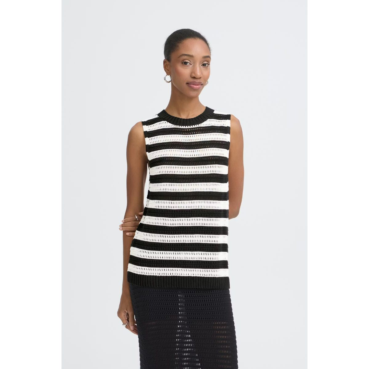 Betues Sleeveless Knit Top— Black & Almond Milk - Public Mercantile