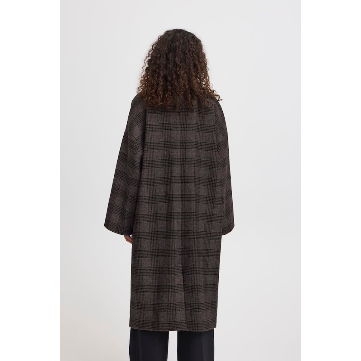 ICHI Copenhagen Emmalu Long Jacket - Black Checked