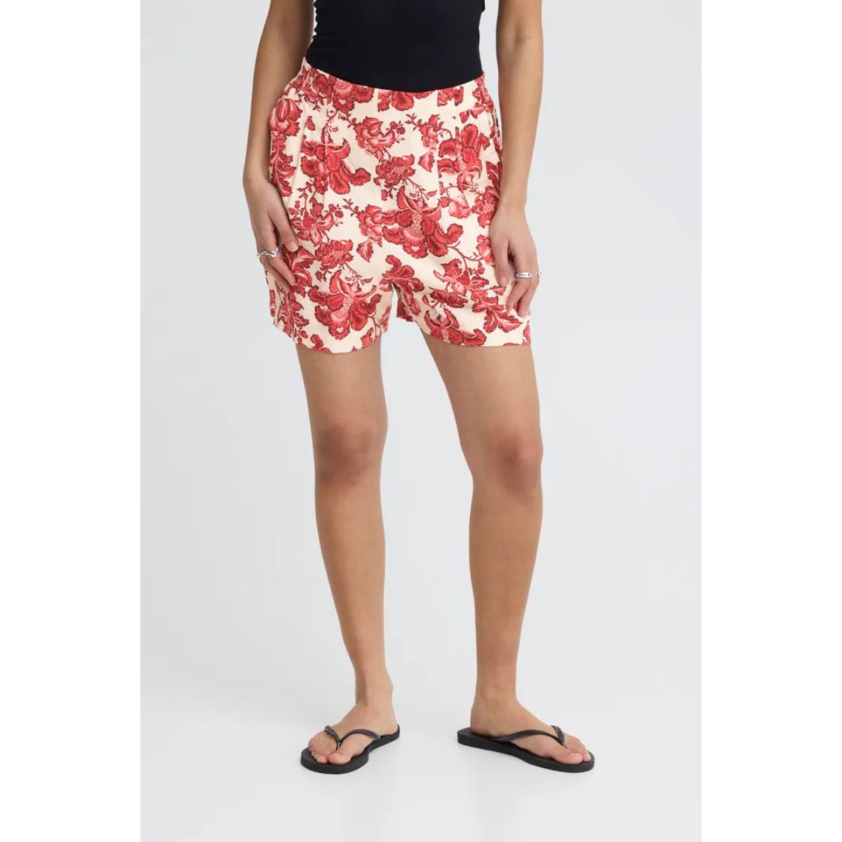 Gilvis Floral Shorts — Red - Public Mercantile