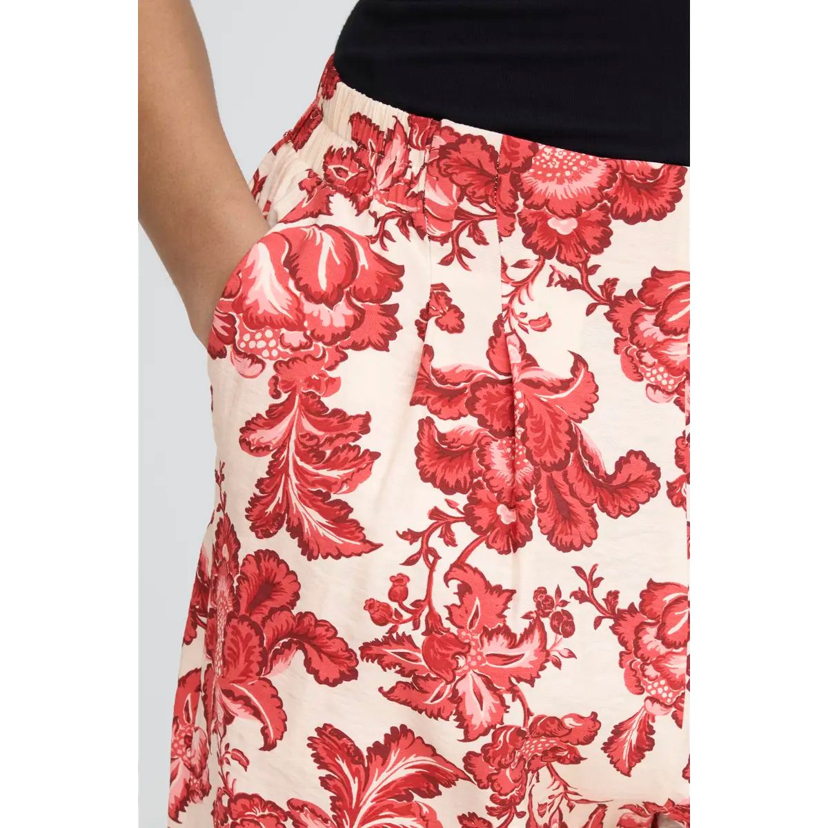 Gilvis Floral Shorts — Red - Public Mercantile