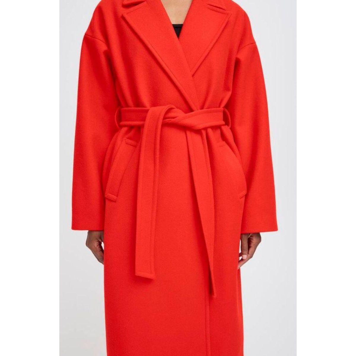Jannet Belted Overcoat — Fiery Red