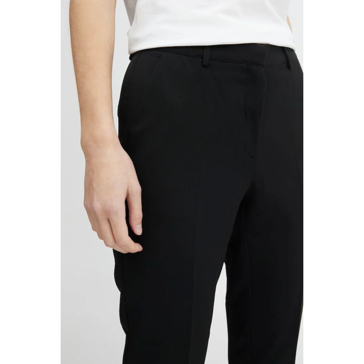 ICHI Copenhagen Lexi Slim Trousers — Black