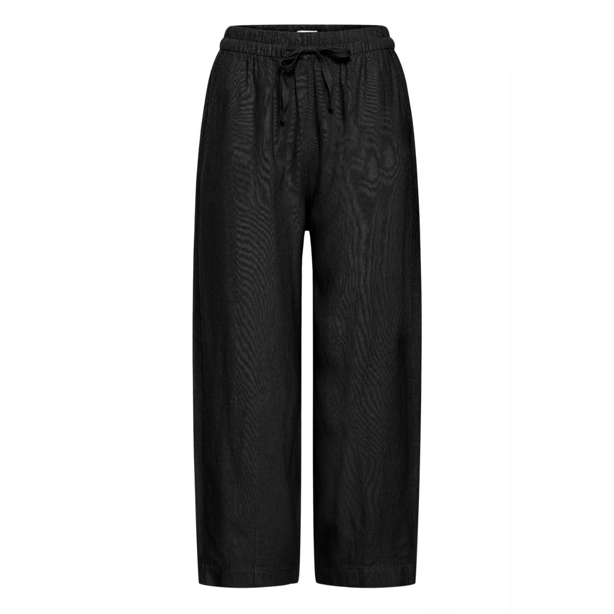 Linno Barrel Linen Pants — Black - Public Mercantile