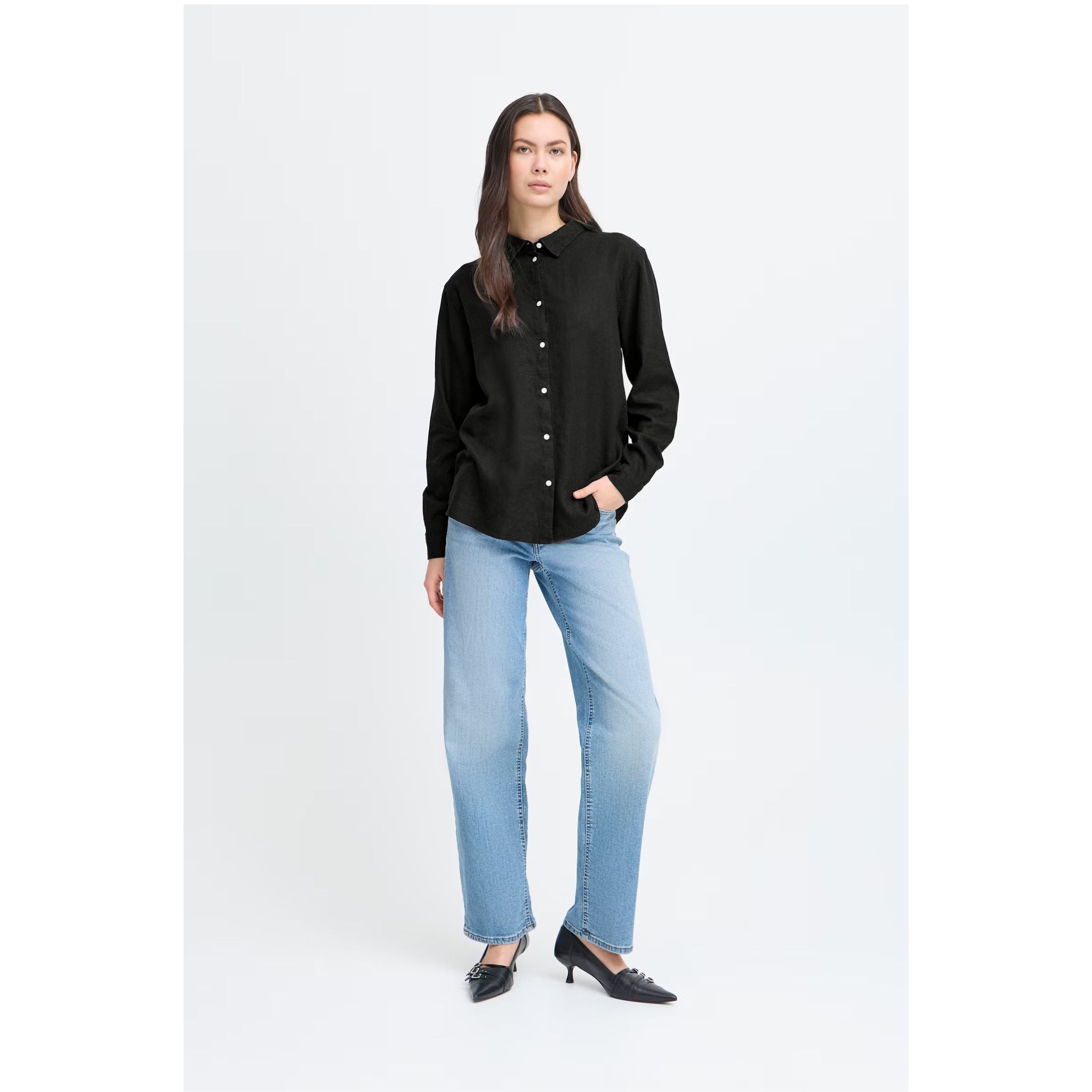 Linno Button-Down Shirt — Black
