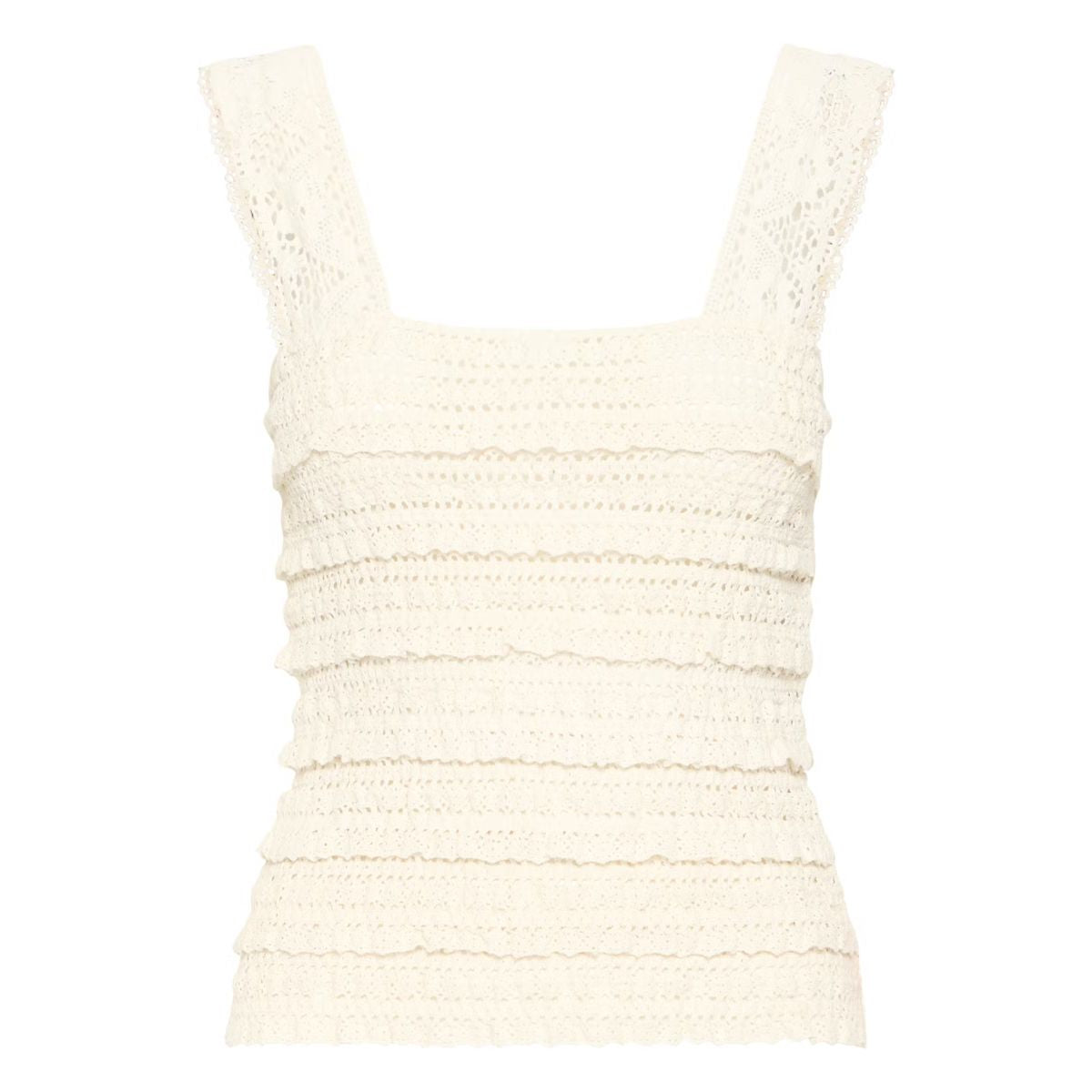 Marla Crochet Knit Top — Cloud Dancer - Public Mercantile