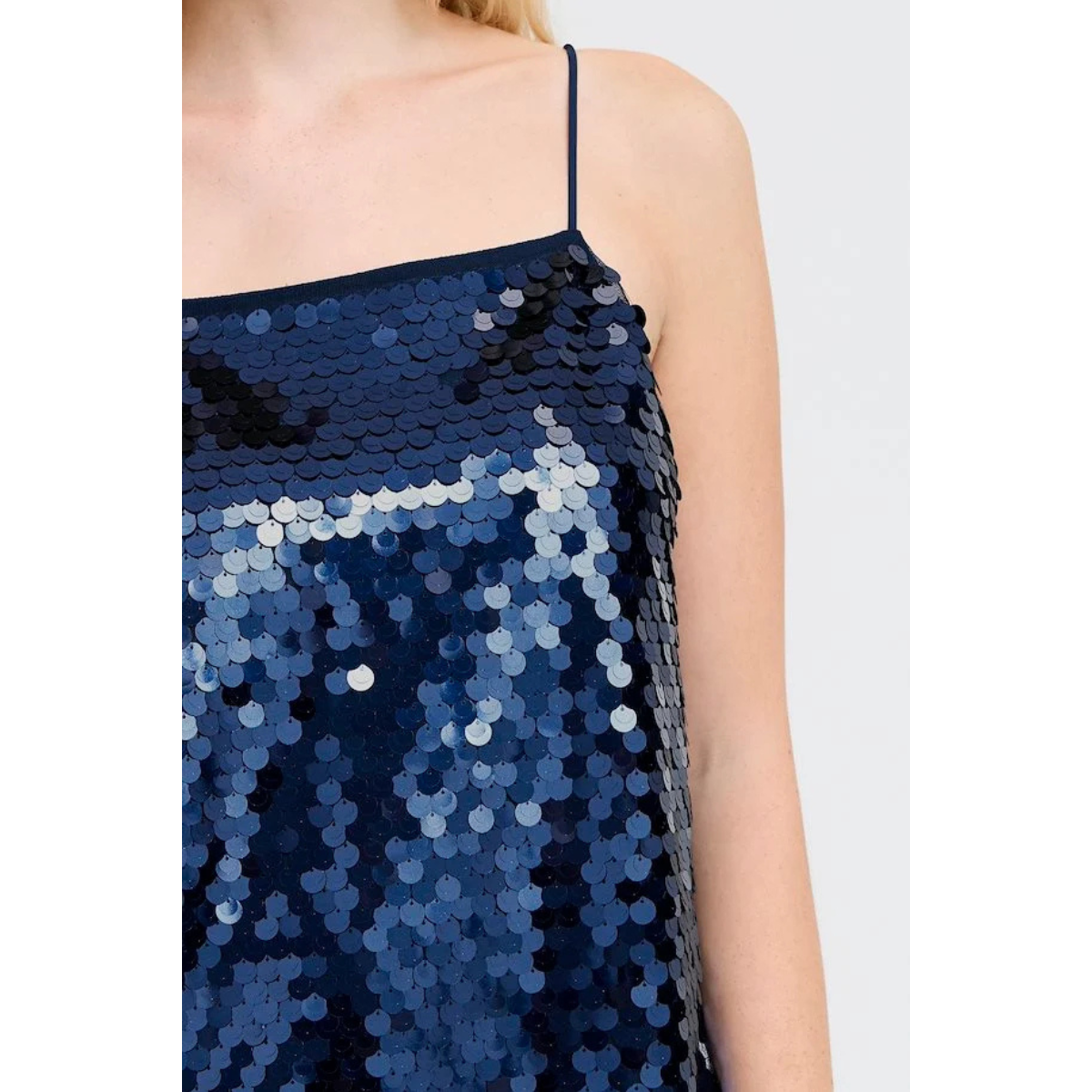 ICHI Copenhagen Pennie Sequin Top — Blue