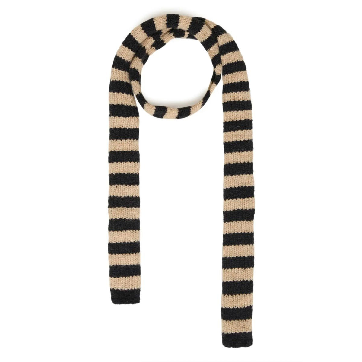 Rosamunde Skinny Scarf — Black Stripe