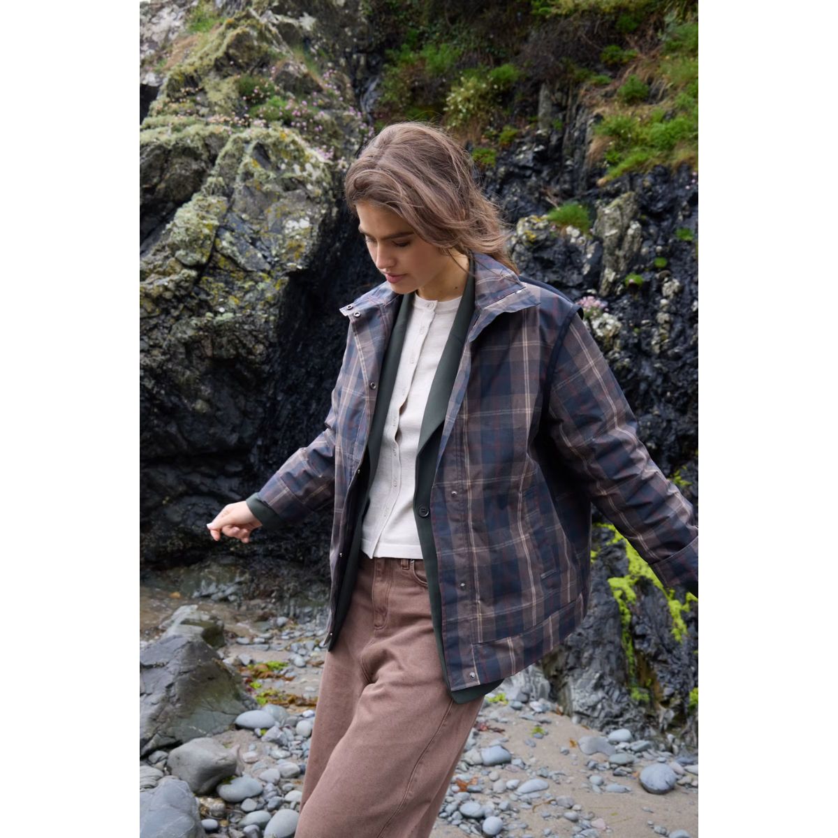 Toronto Cotton Jacket — Navy Plaid - Public Mercantile