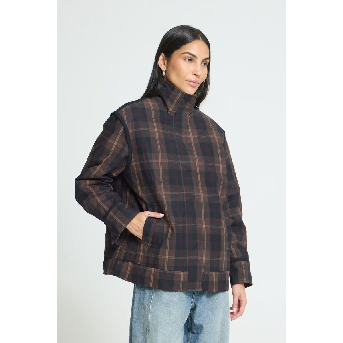Toronto Cotton Jacket — Navy Plaid - Public Mercantile