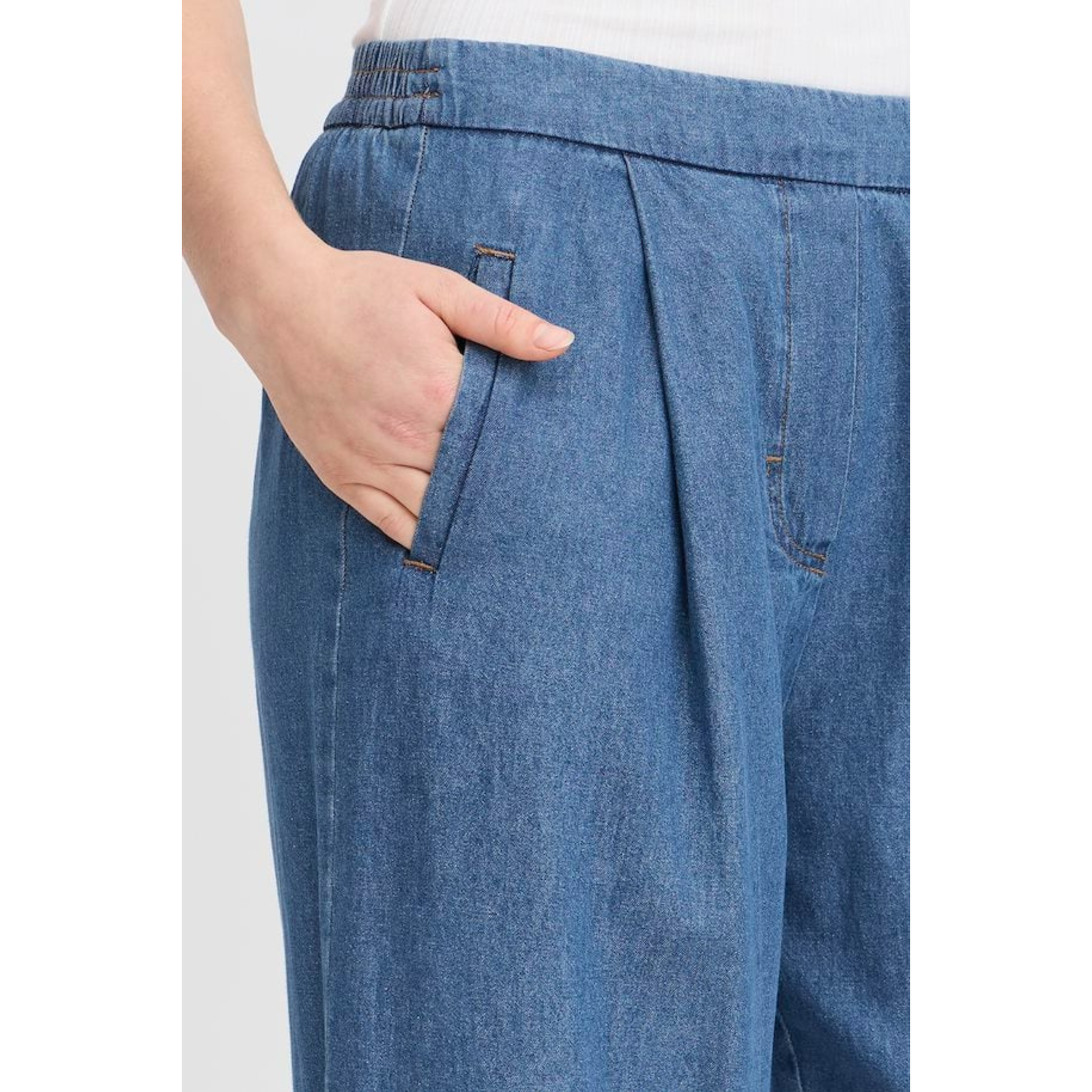ICHI Archer Pants - Washed Denim Blue - Public Mercantile