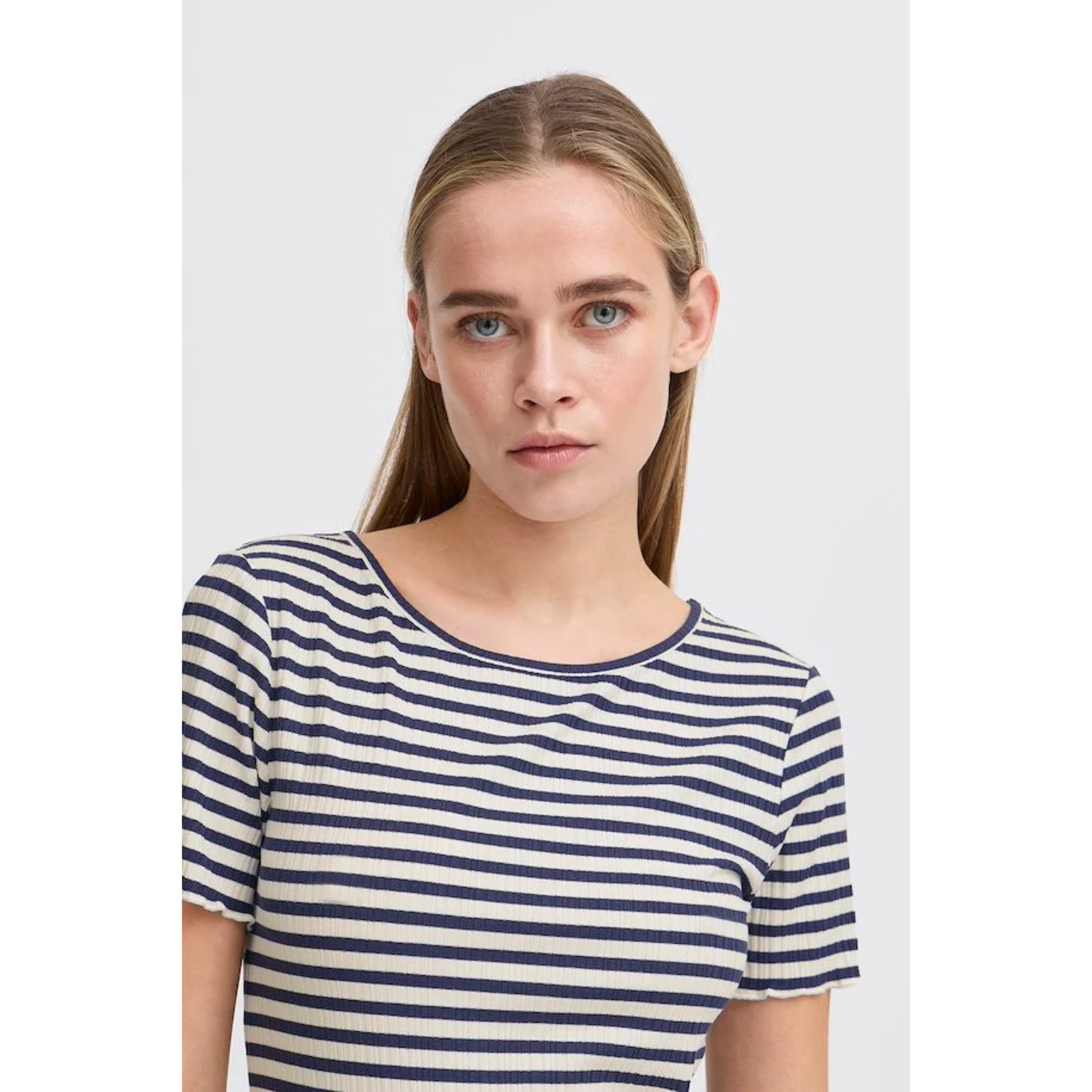 ICHI Cella Striped T-Shirt —  Total Eclipse - Public Mercantile