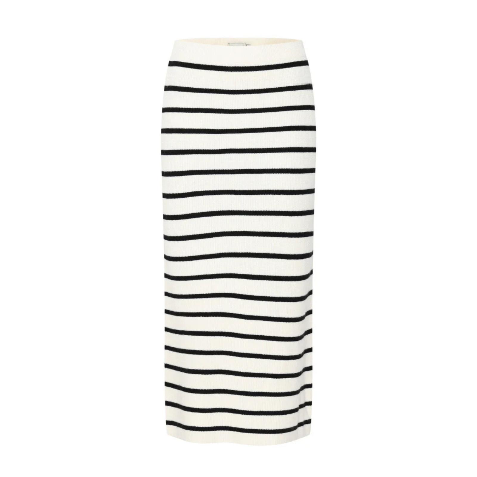 ICHI Copenhagen Boston Striped Midi Skirt — Birch/Black Stripe - Public Mercantile