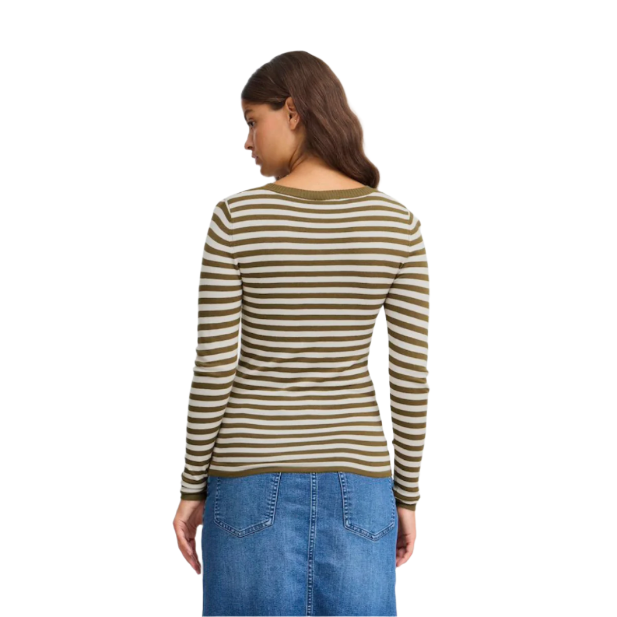 ICHI Copenhagen Diane Top — Almond Milk/Lizard Stripe - Public Mercantile