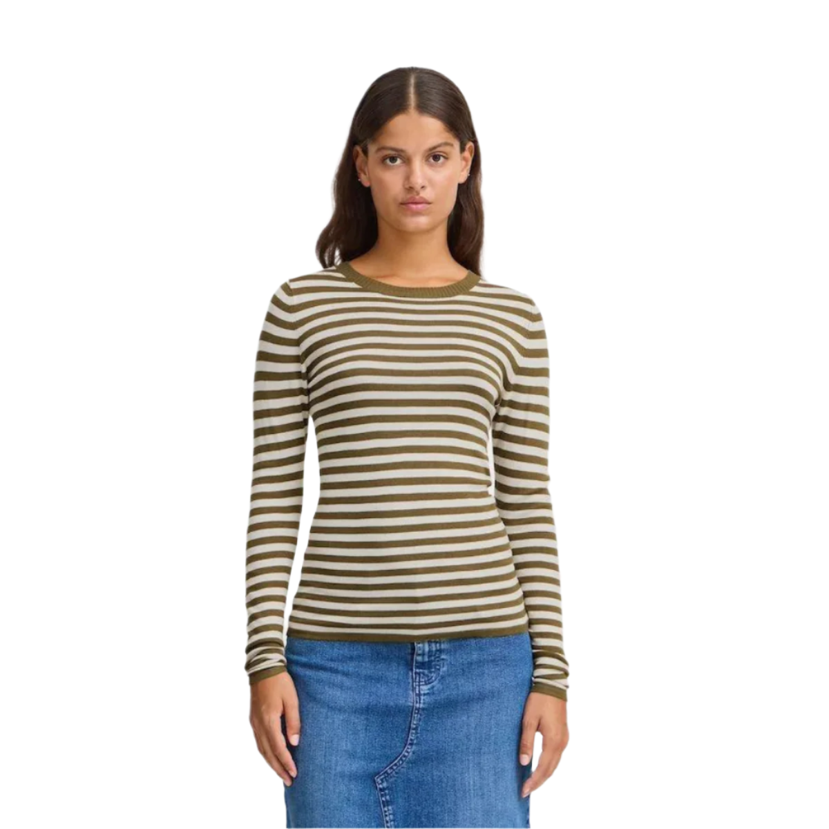 ICHI Copenhagen Diane Top — Almond Milk/Lizard Stripe - Public Mercantile