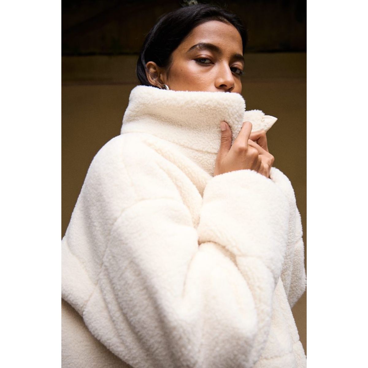 ICHI Copenhagen Funara Teddy Bear Jacket - Almond Milk - Public Mercantile