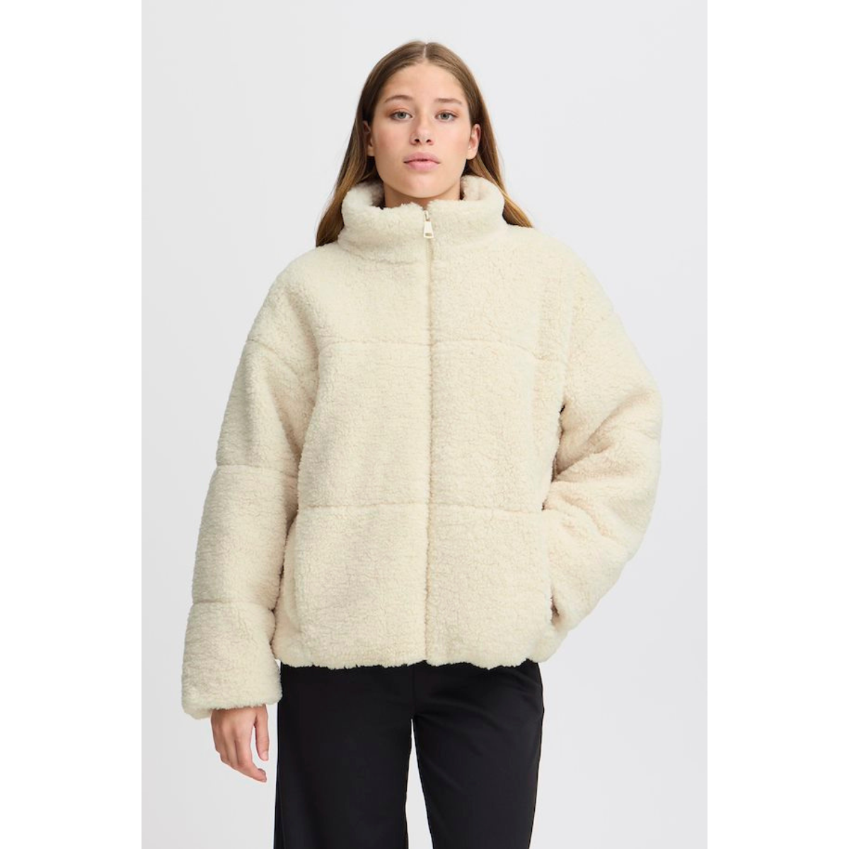 ICHI Copenhagen Funara Teddy Bear Jacket - Almond Milk - Public Mercantile