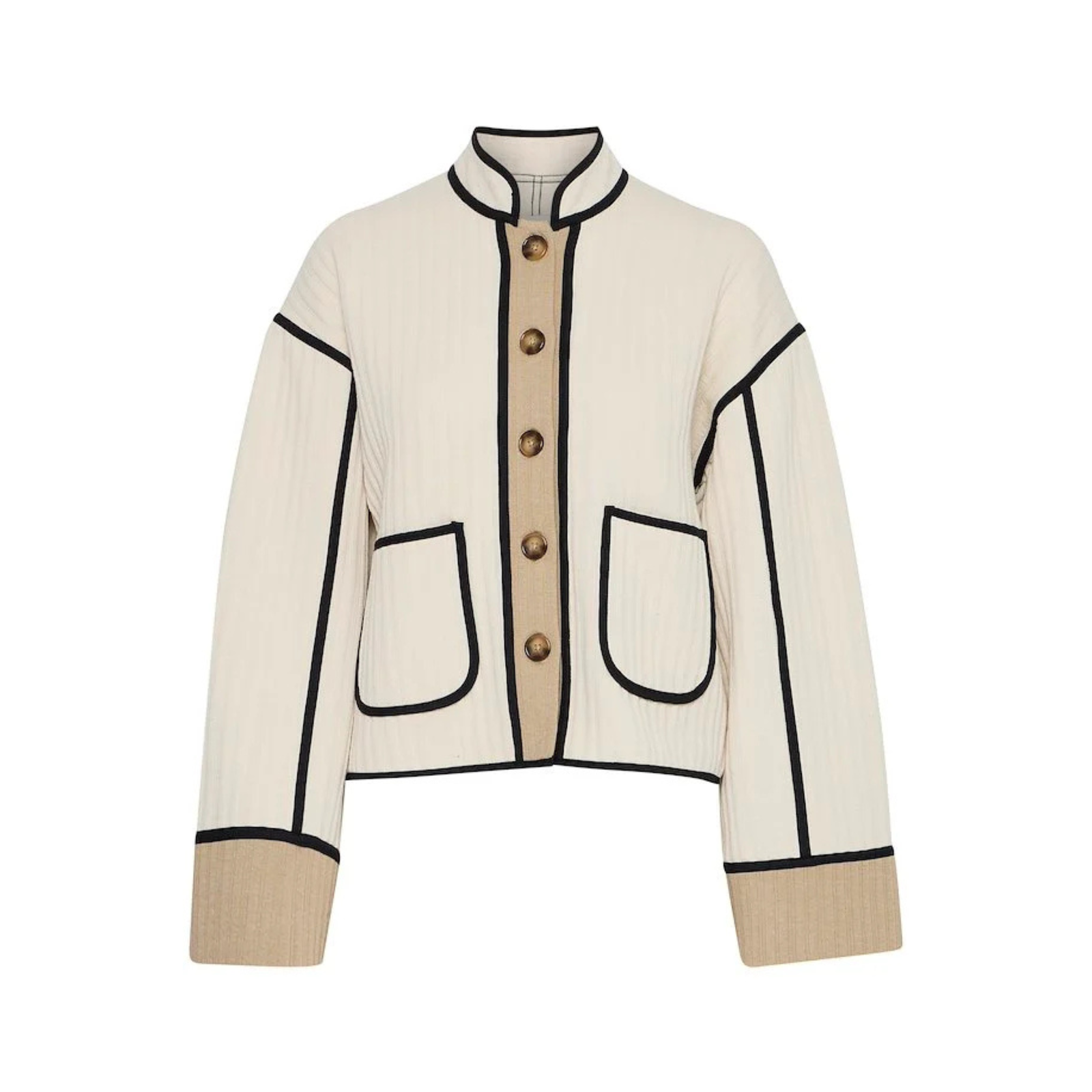 ICHI Copenhagen Kate Quilted Jacket - Almond Milk - Public Mercantile