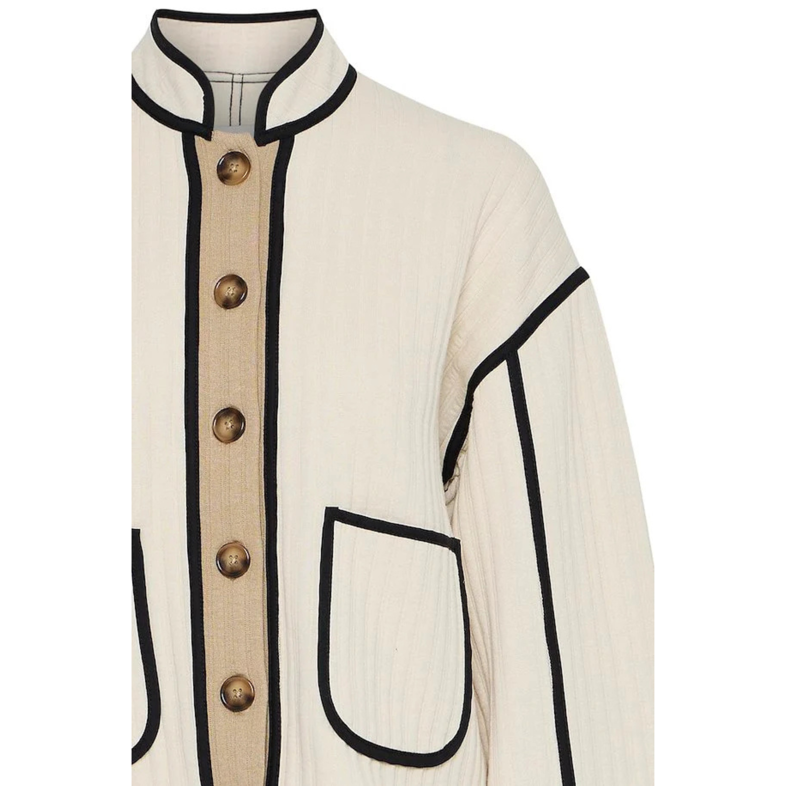 ICHI Copenhagen Kate Quilted Jacket - Almond Milk - Public Mercantile