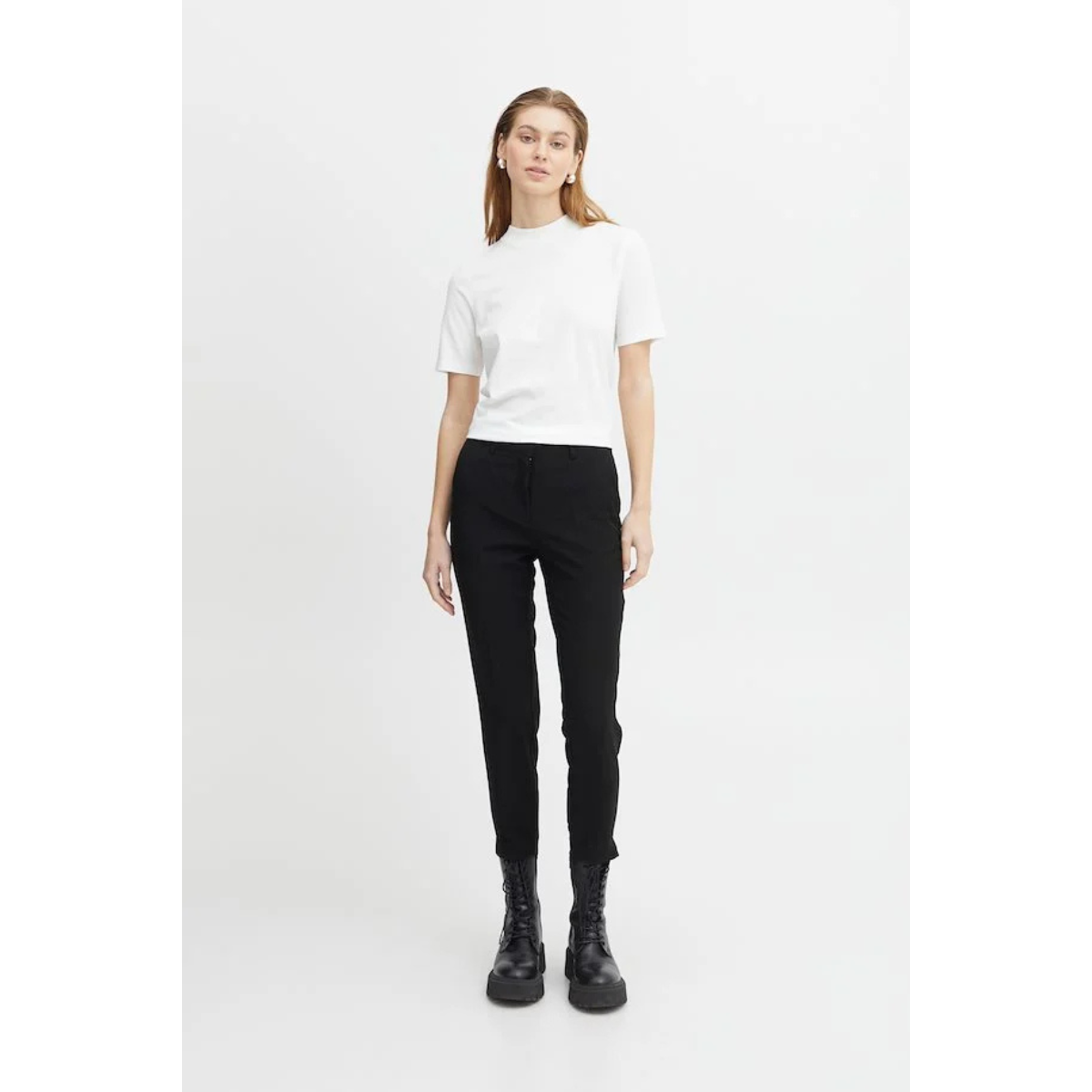 ICHI Copenhagen Lexi Slim Trousers — Black - Public Mercantile