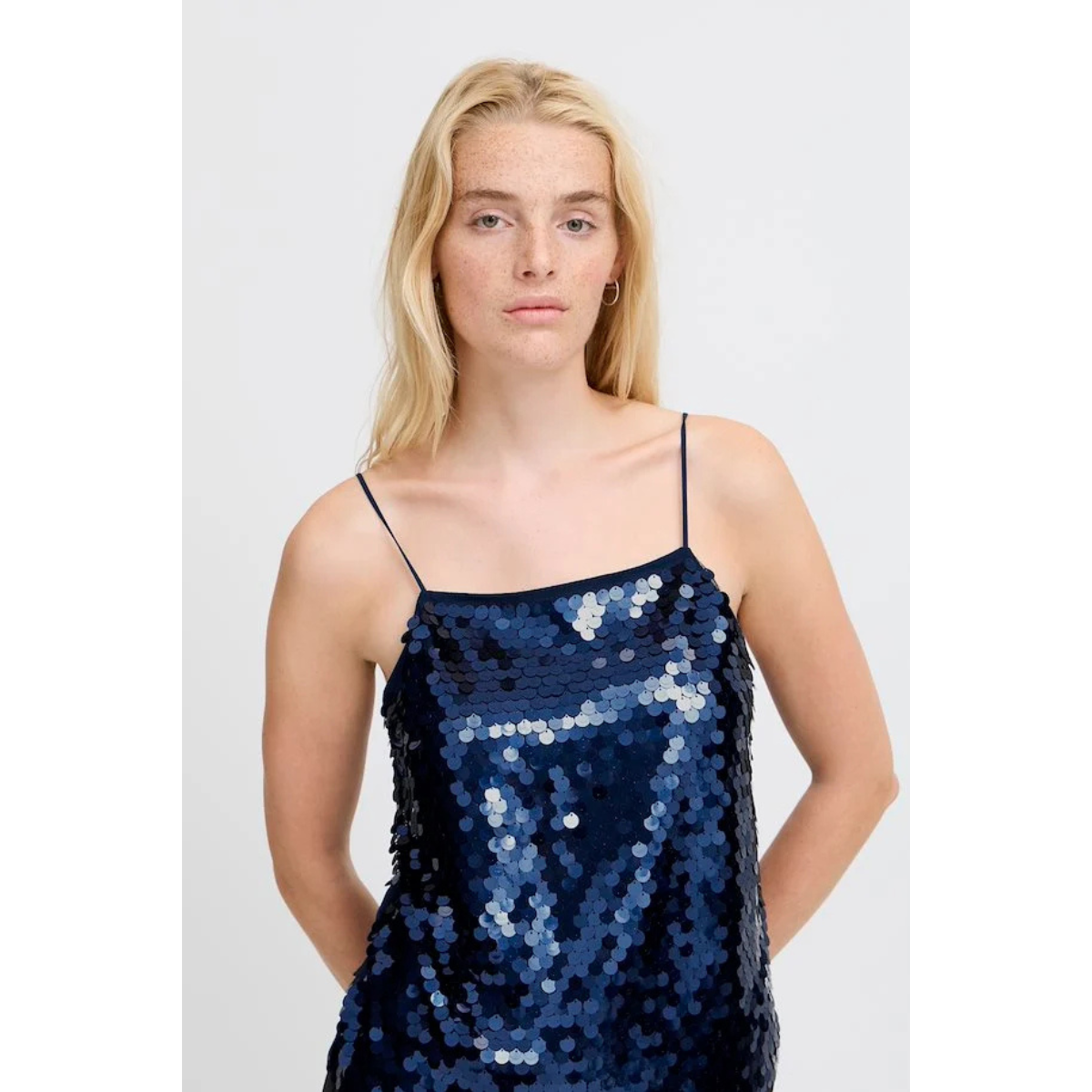 ICHI Copenhagen Pennie Sequin Top — Blue - Public Mercantile
