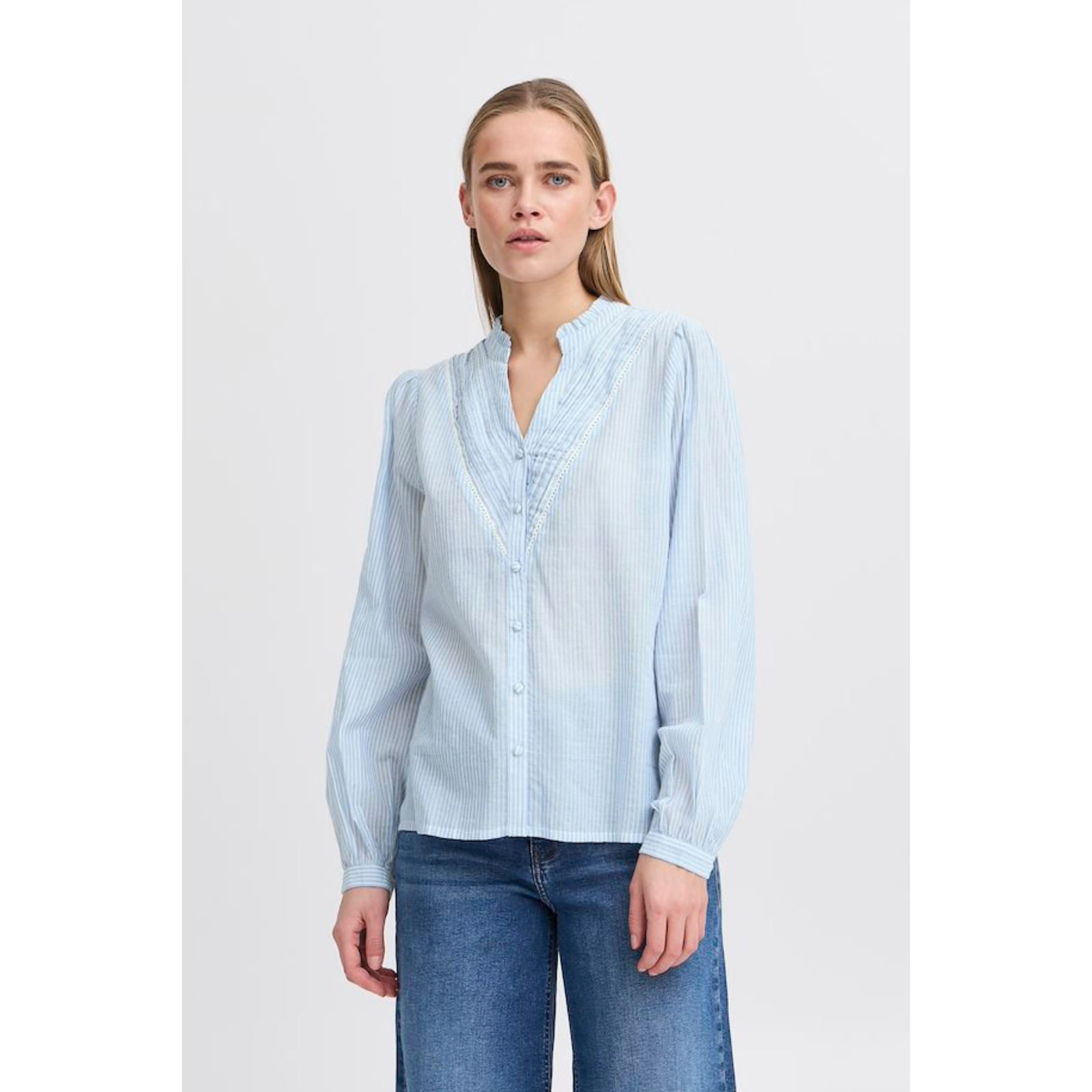 ICHI Romancy Shirt — Zen Blue - Public Mercantile