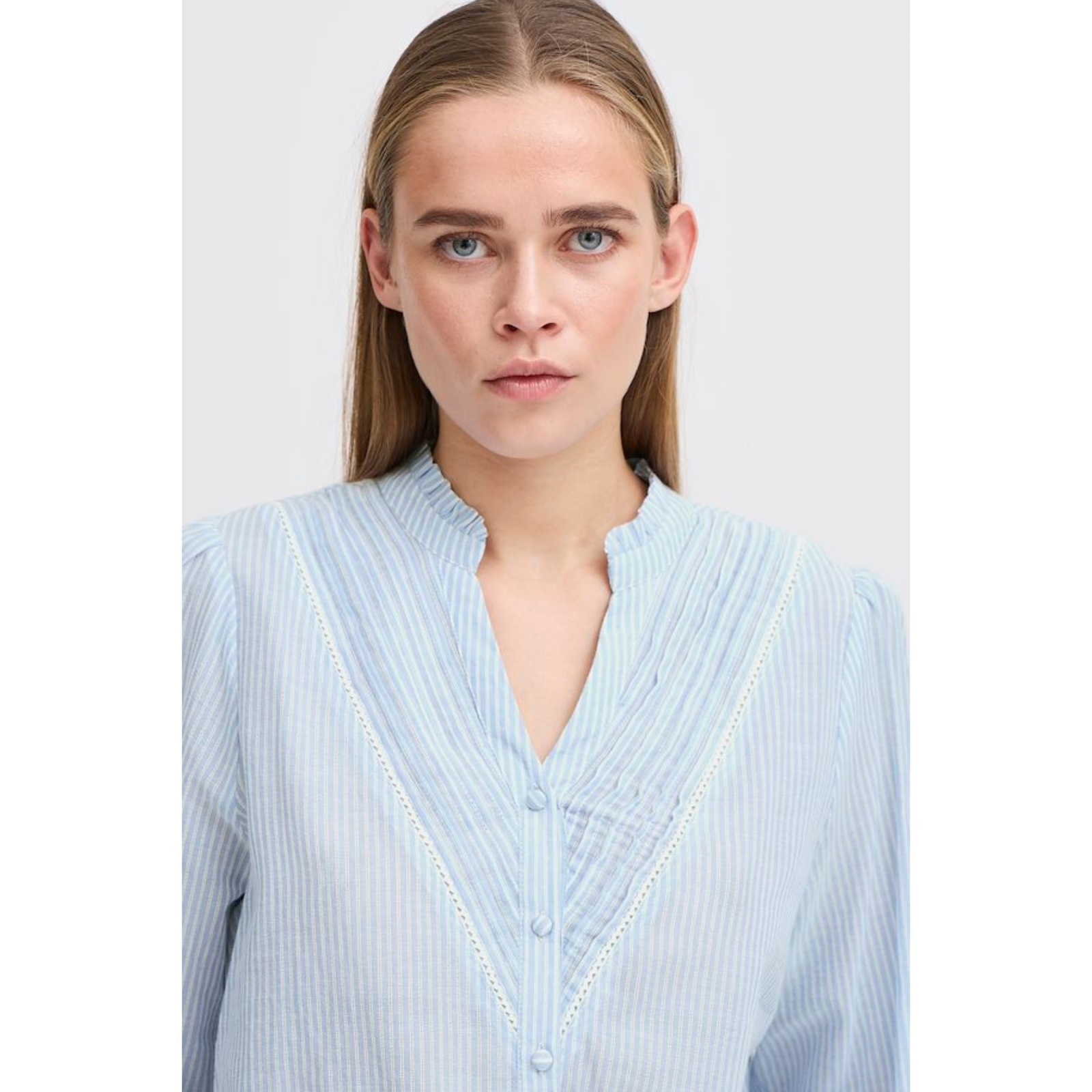 ICHI Romancy Shirt — Zen Blue - Public Mercantile