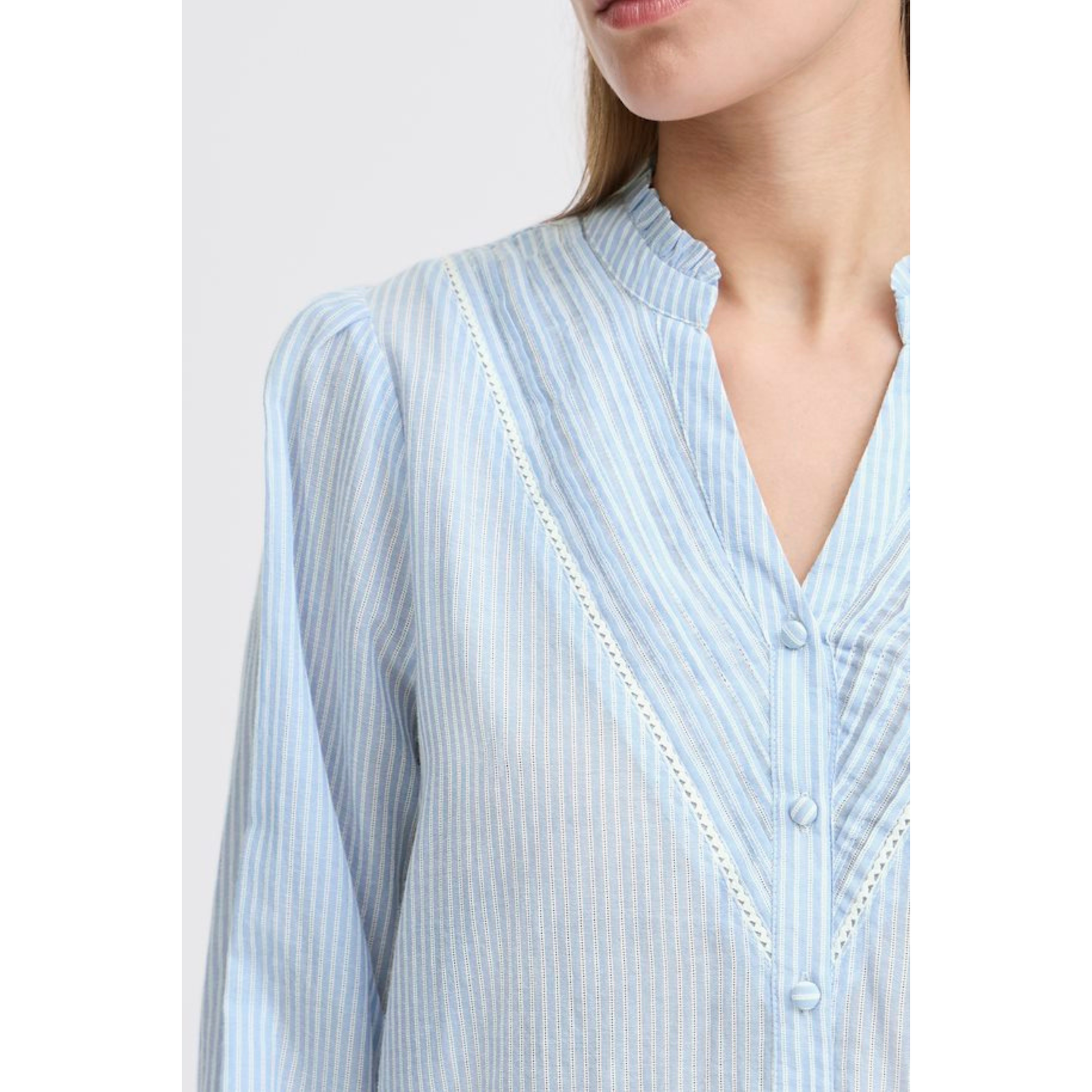ICHI Romancy Shirt — Zen Blue - Public Mercantile