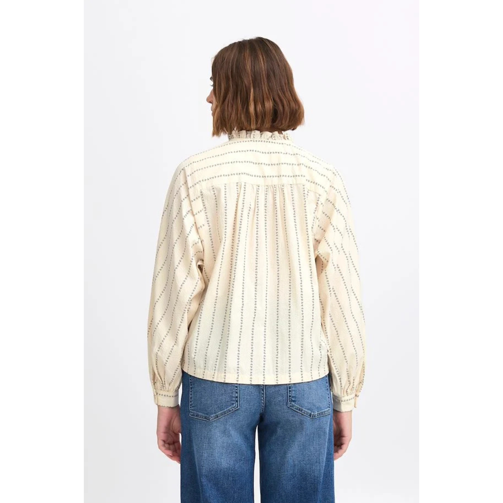 ICHI Sima Blouse — Bow Stripe - Public Mercantile
