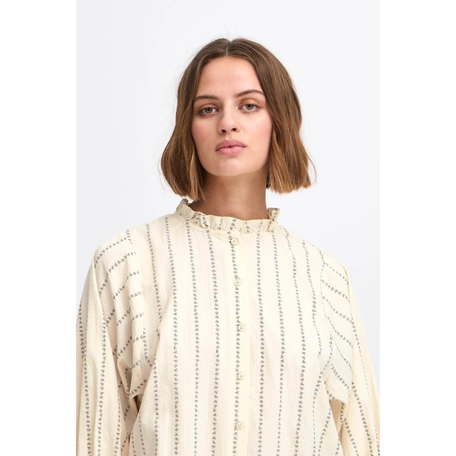 ICHI Sima Blouse — Bow Stripe - Public Mercantile