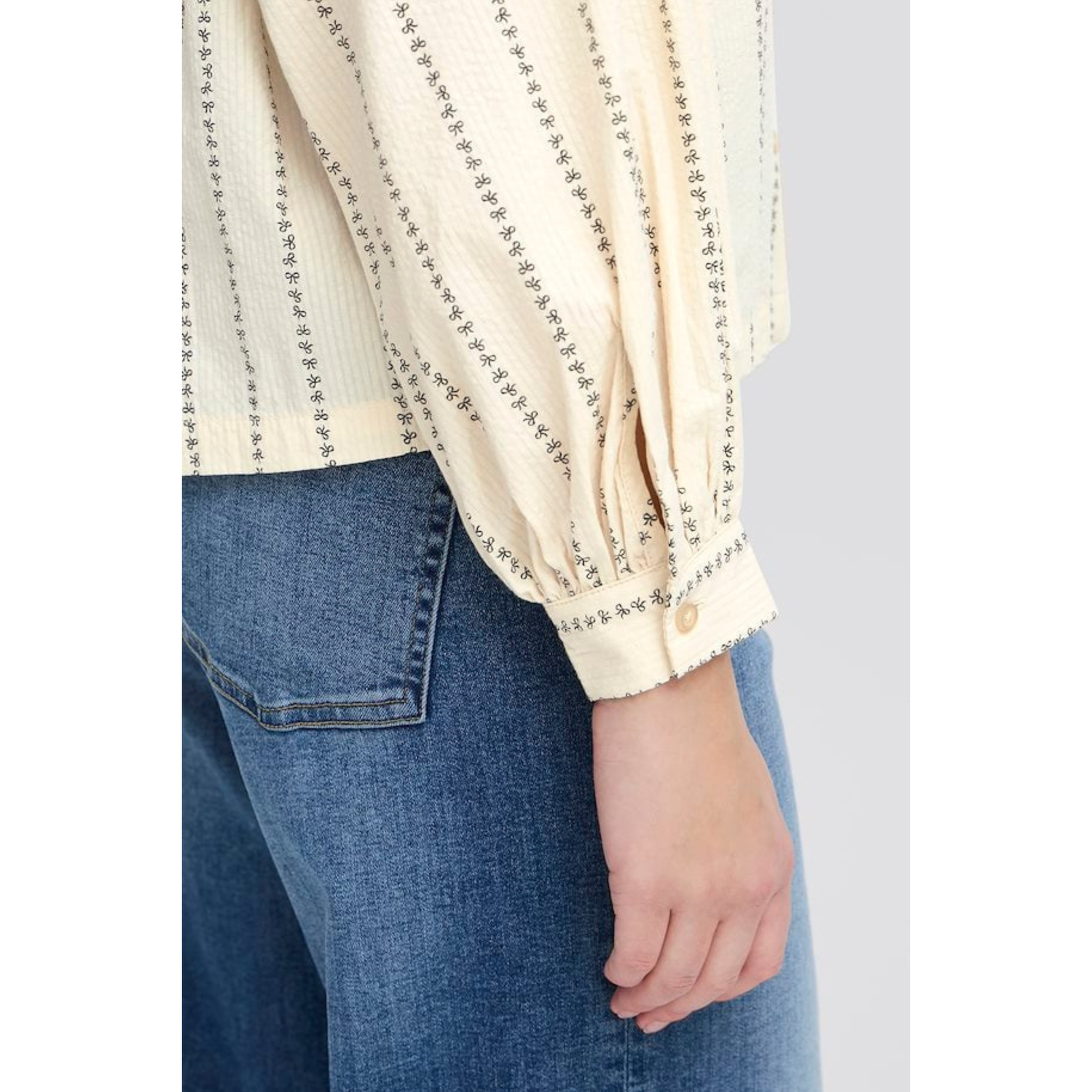 ICHI Sima Blouse — Bow Stripe - Public Mercantile