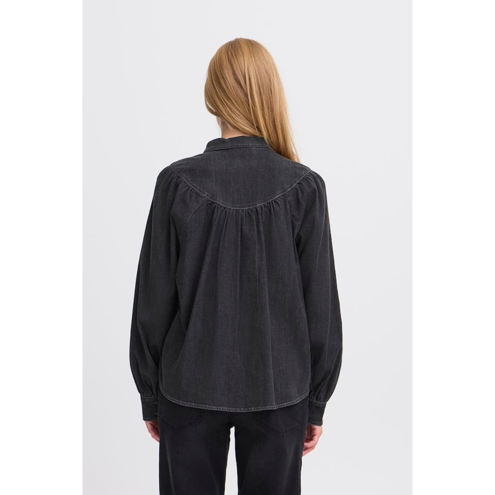ICHI Tullamore Shirt — Washed Black - Public Mercantile