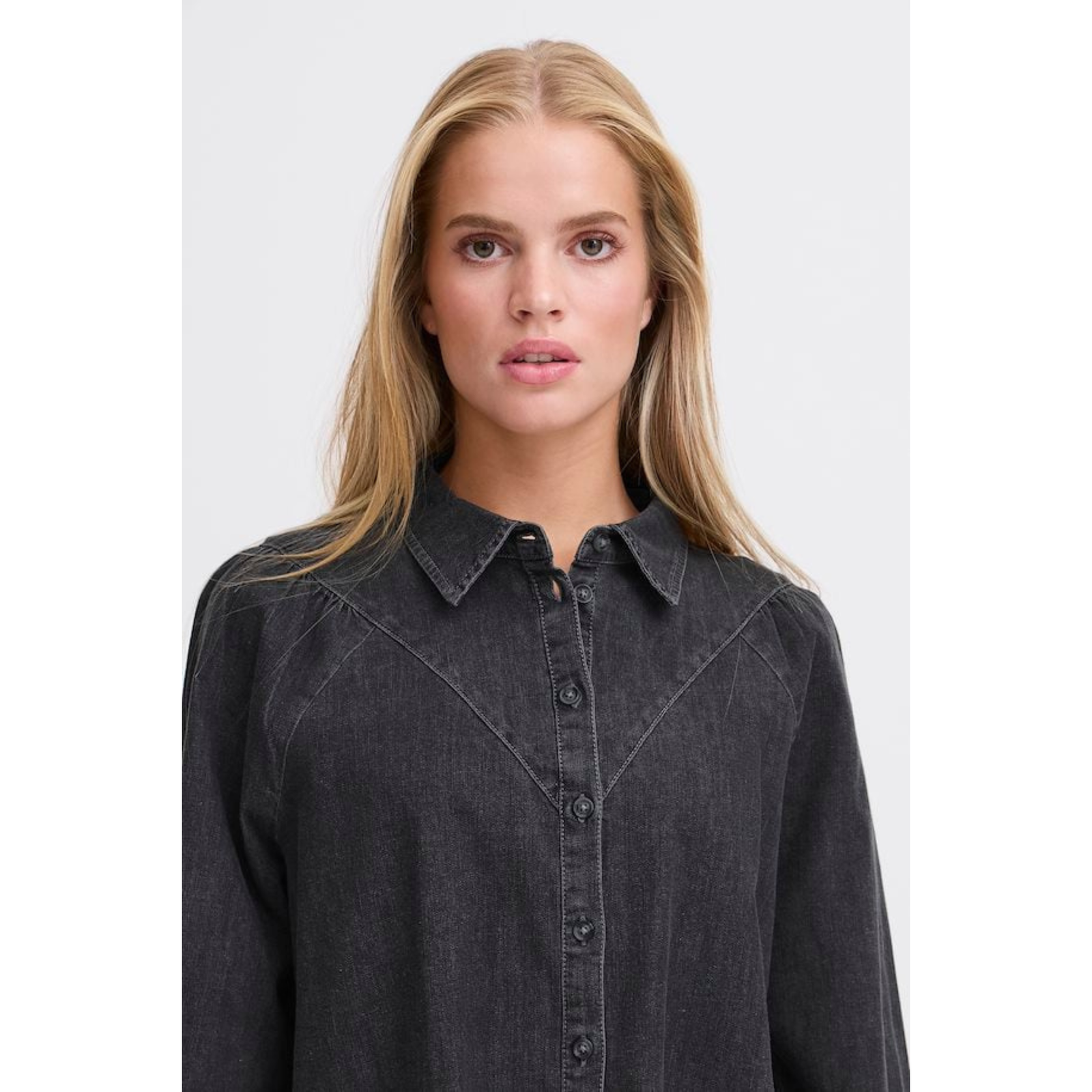 ICHI Tullamore Shirt — Washed Black - Public Mercantile