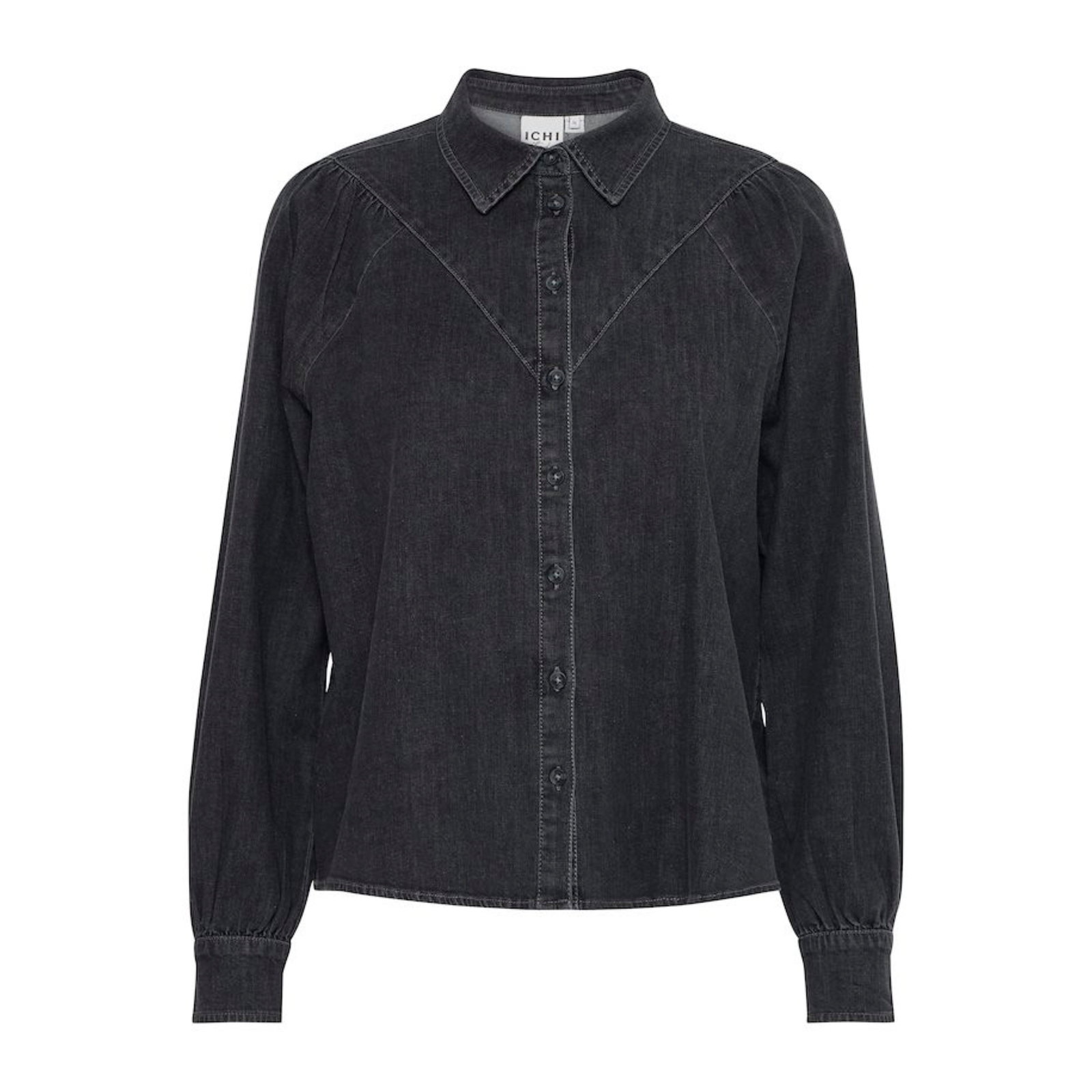 ICHI Tullamore Shirt — Washed Black - Public Mercantile