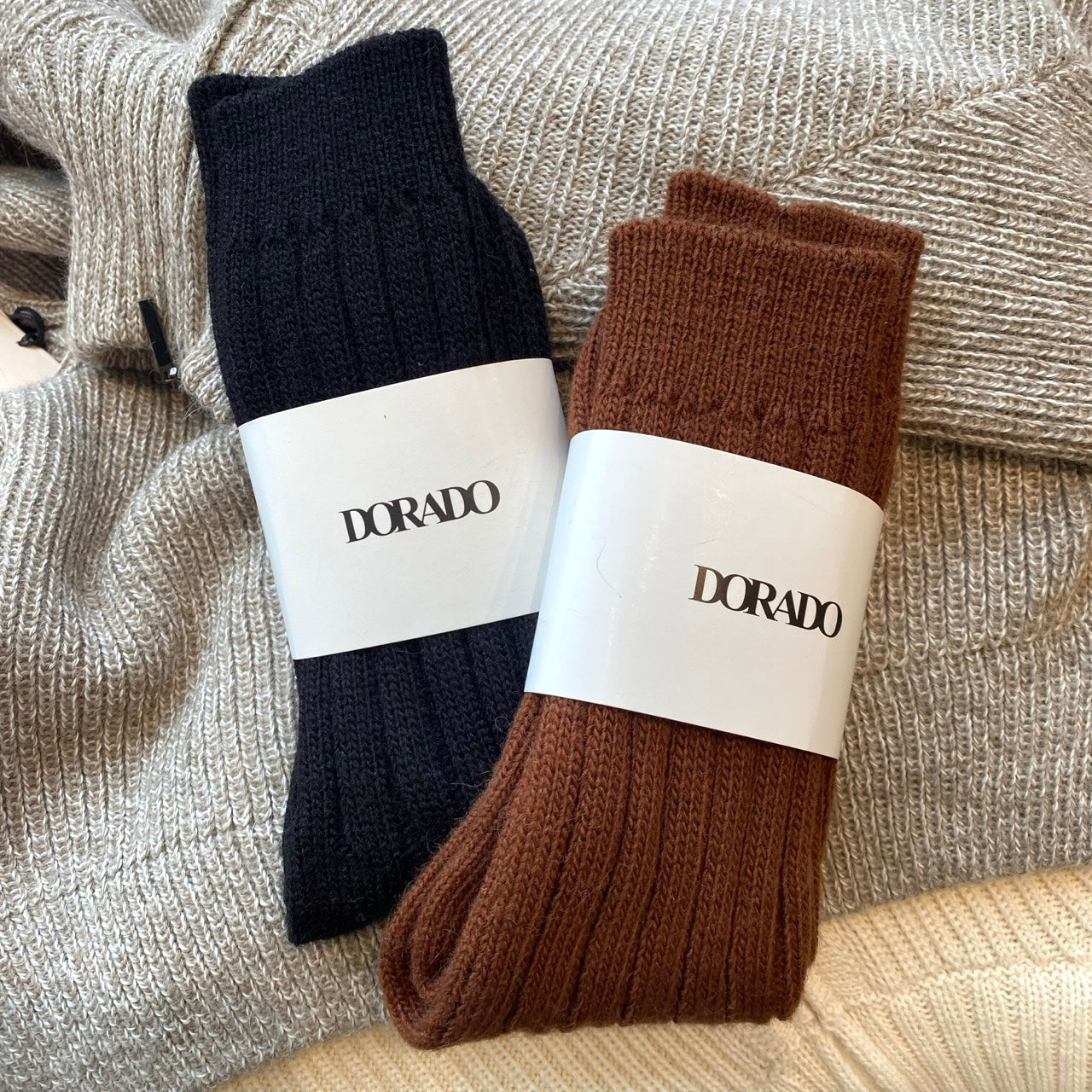 Dorado Alpaca Handknit Ribbed Reading Socks